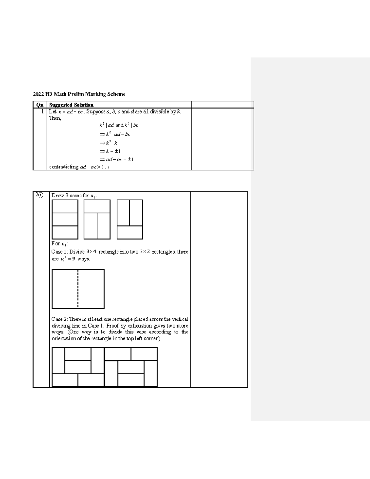ACJC H3 Mathematics Prelim 2022 P1 Solutions and Marking Scheme - Studocu