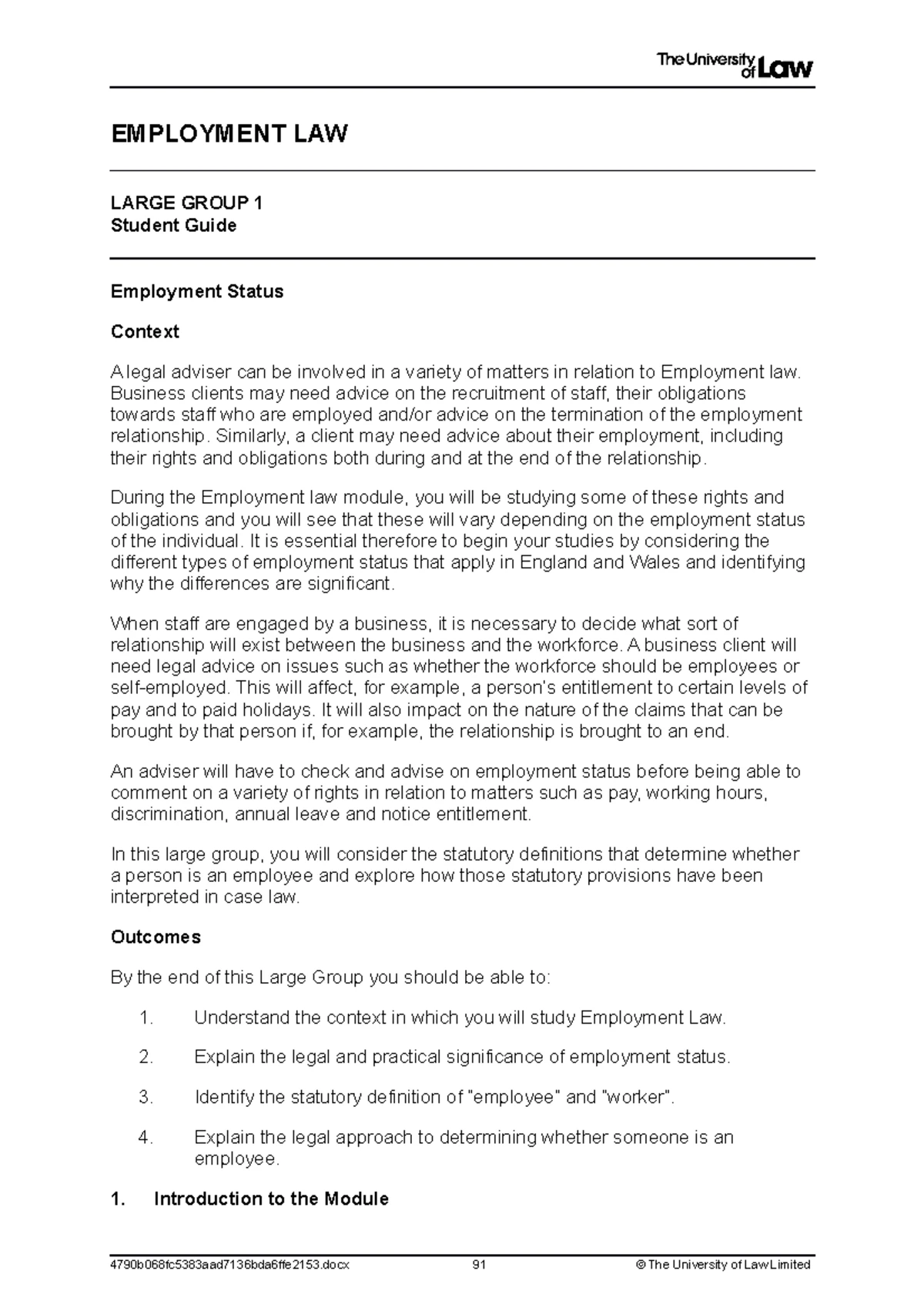 Employment Law Unit 6: Guide to Equality Act 2010 Claims & Procedures ...