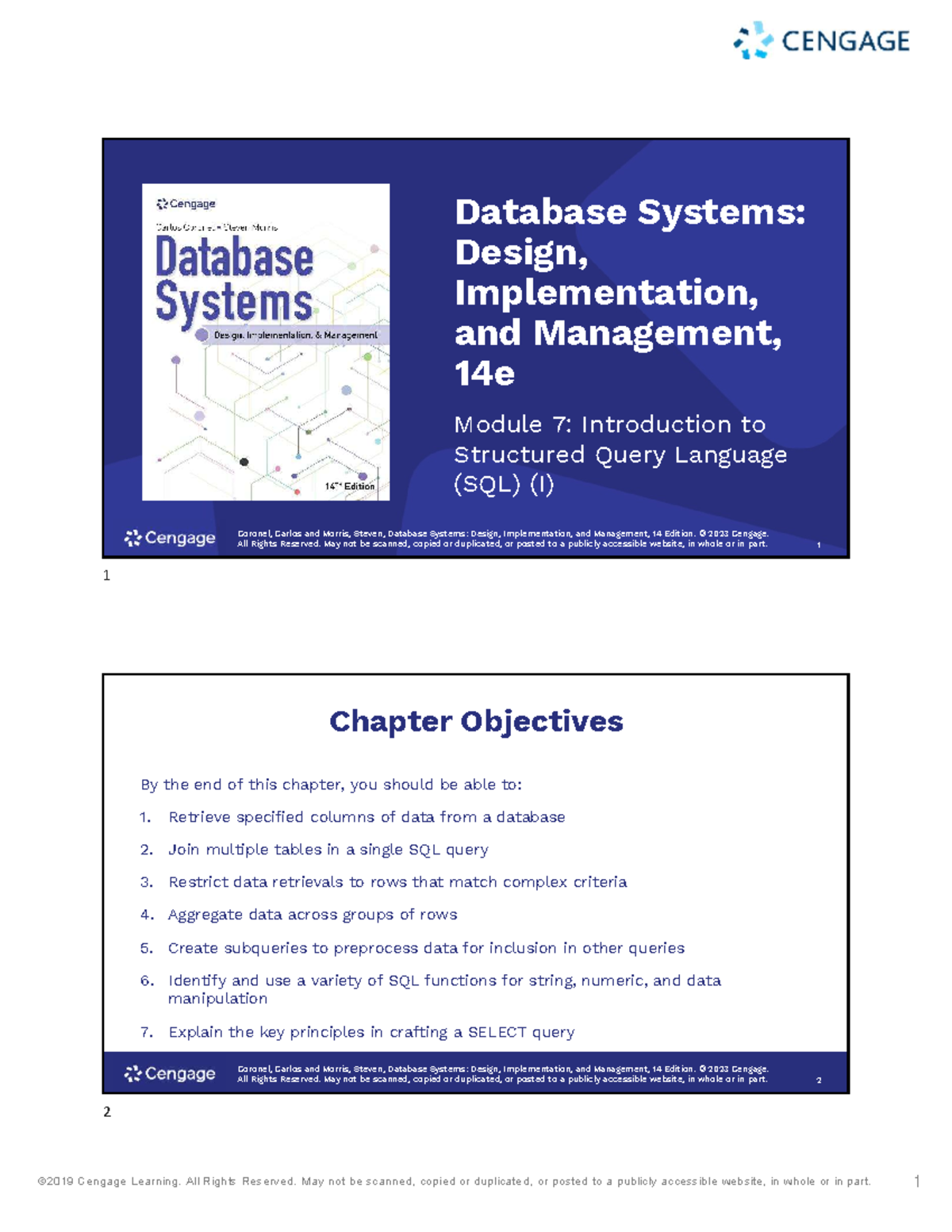 Database Systems: Design, Implementation, and Management, 14e Module 7 ...