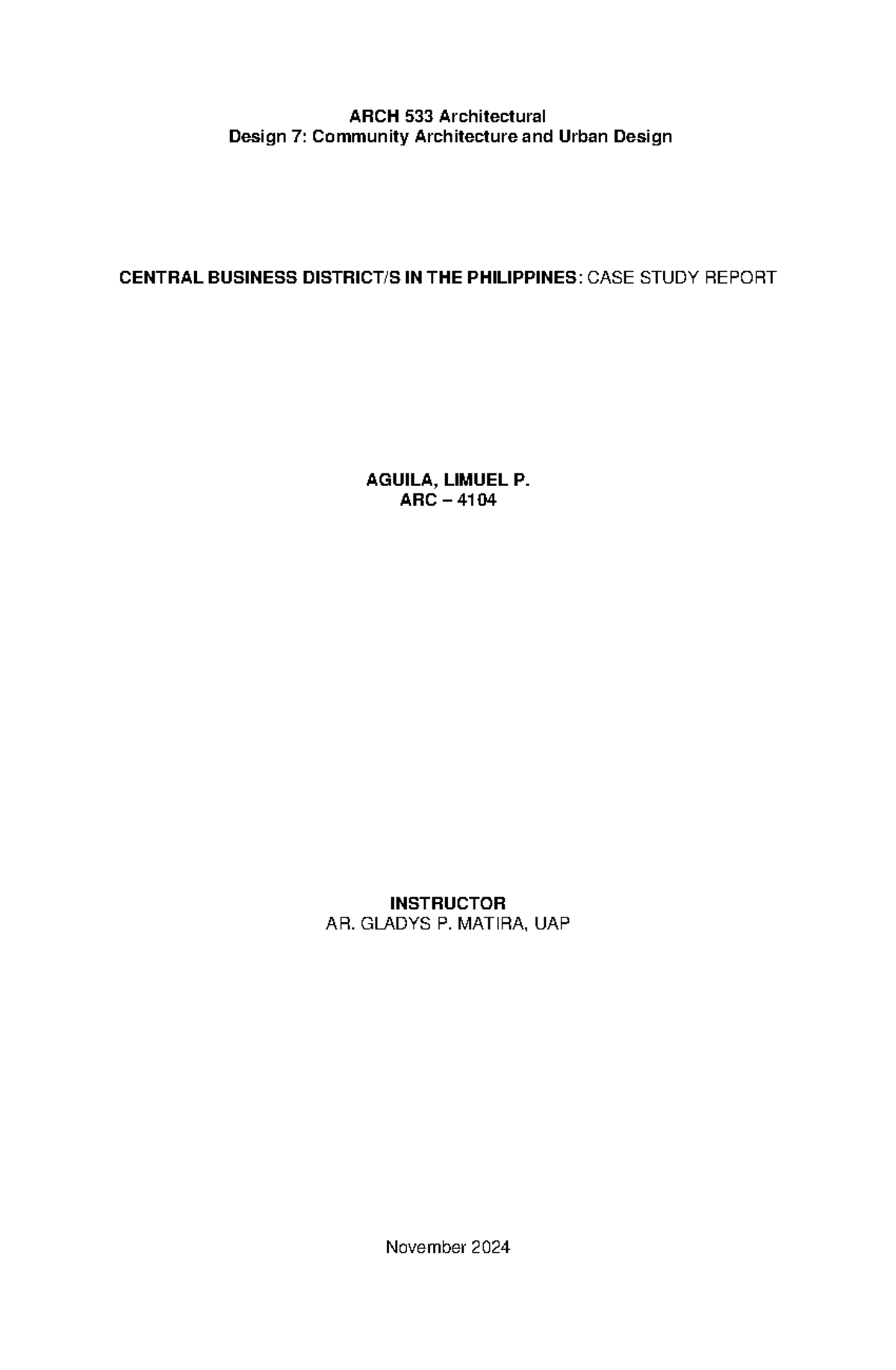 ARCH 533: Central Business Districts in the Philippines - Case Study ...