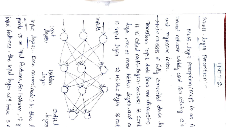 ML UNIT 2: Neural Networks and Activation Functions Notes - Studocu