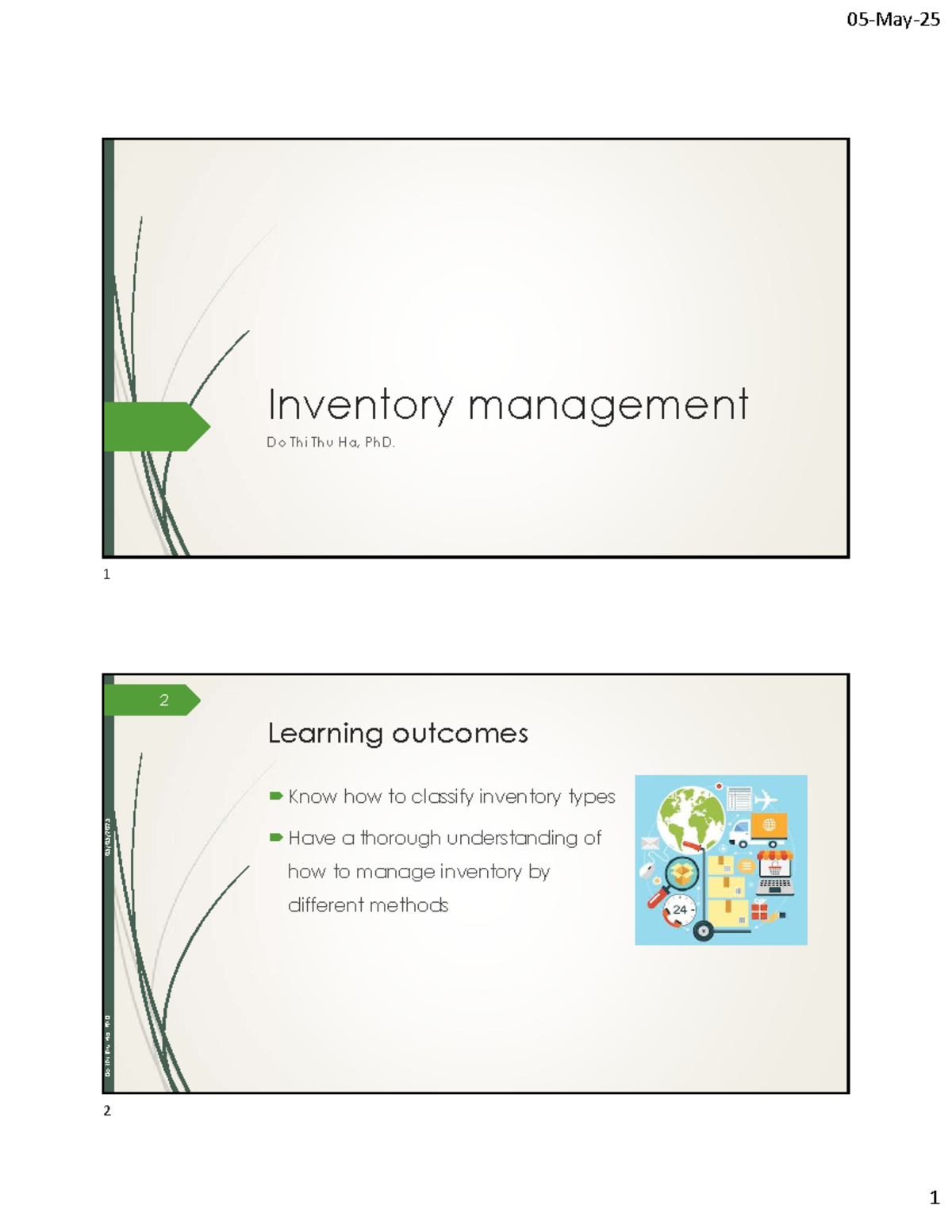 Inventory Management: Key Concepts and Cost Analysis (Course Code: 2 ...