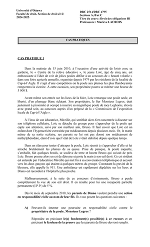 DRC2514 - uOttawa - Droit des obligations III - Studocu