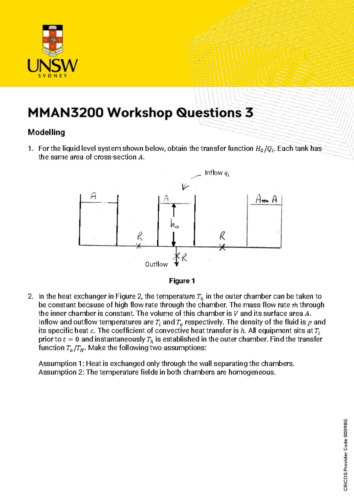 Transfer Function Analysis for Liquid Level & Heat Exchanger Systems ...
