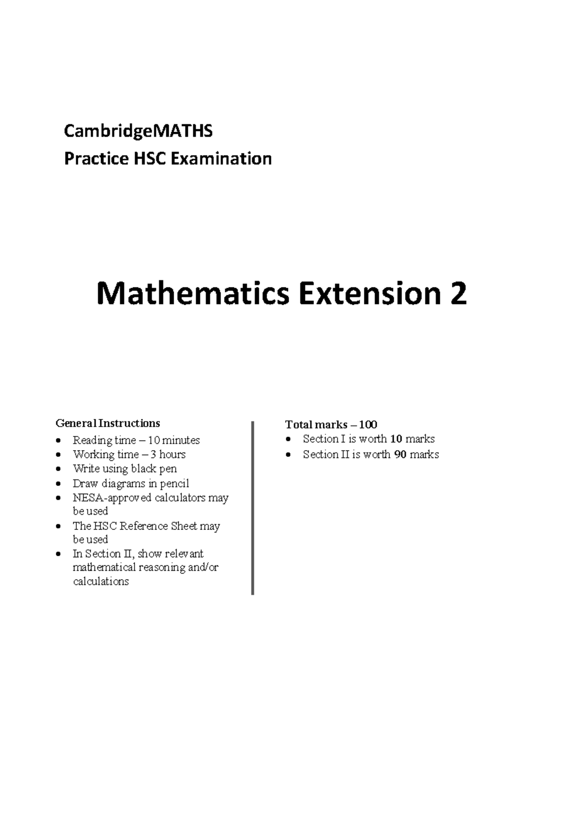 4U Cambridge 2020 Sols - Extension 2 Mathematics Paper - CambridgeMATHS ...