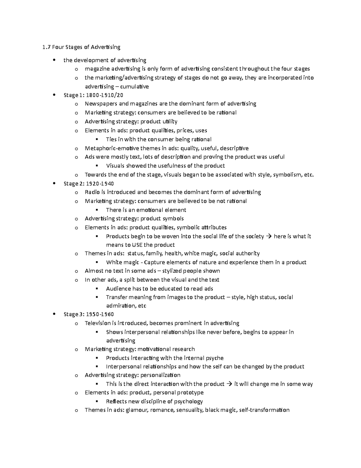 Lecture 1.7 Four Stages of Advertising - 1 Four Stages of Advertising ...
