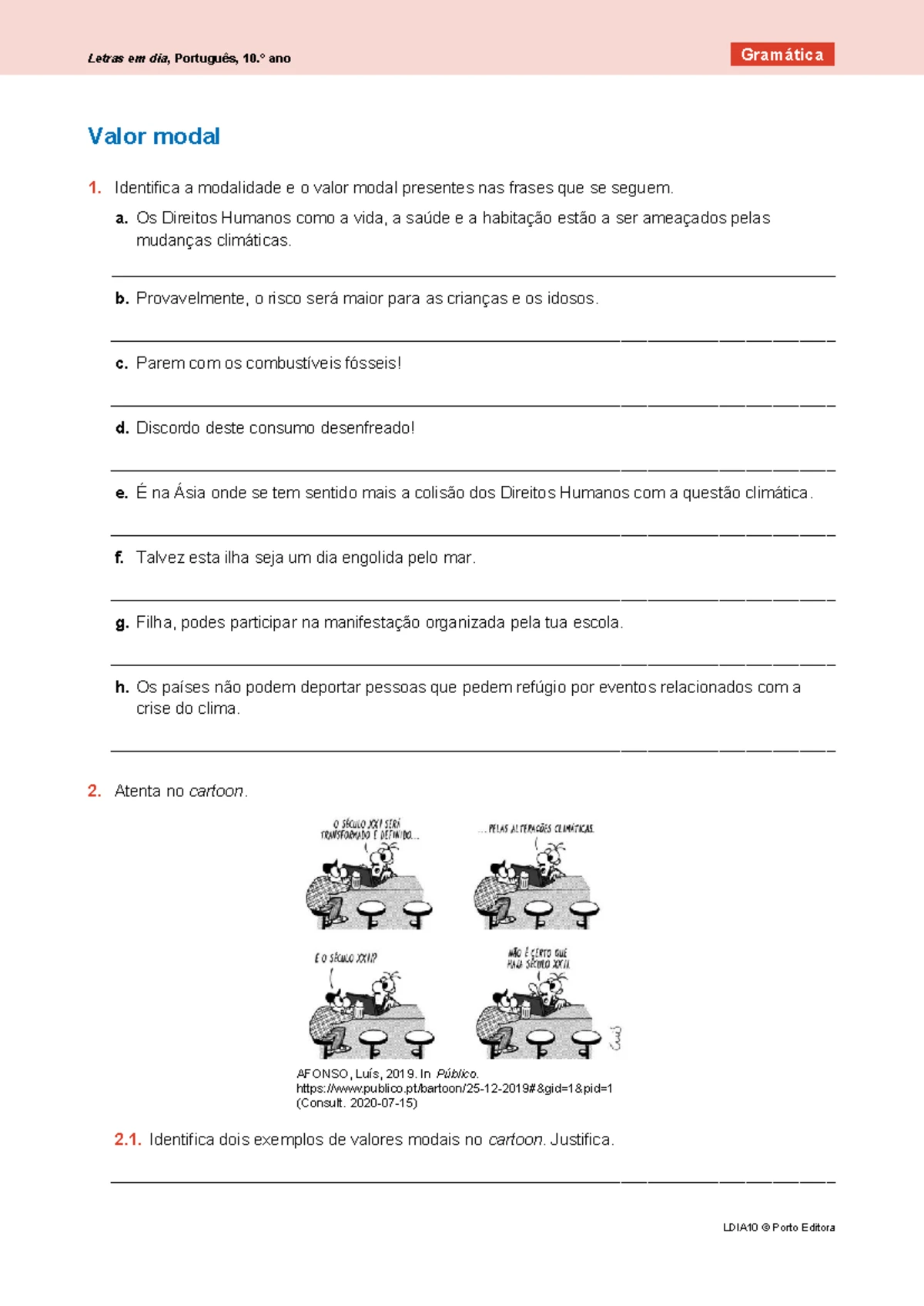 M5 Gramática Ficha trabalho Valor Modal - 1. Faz corresponder cada uma ...