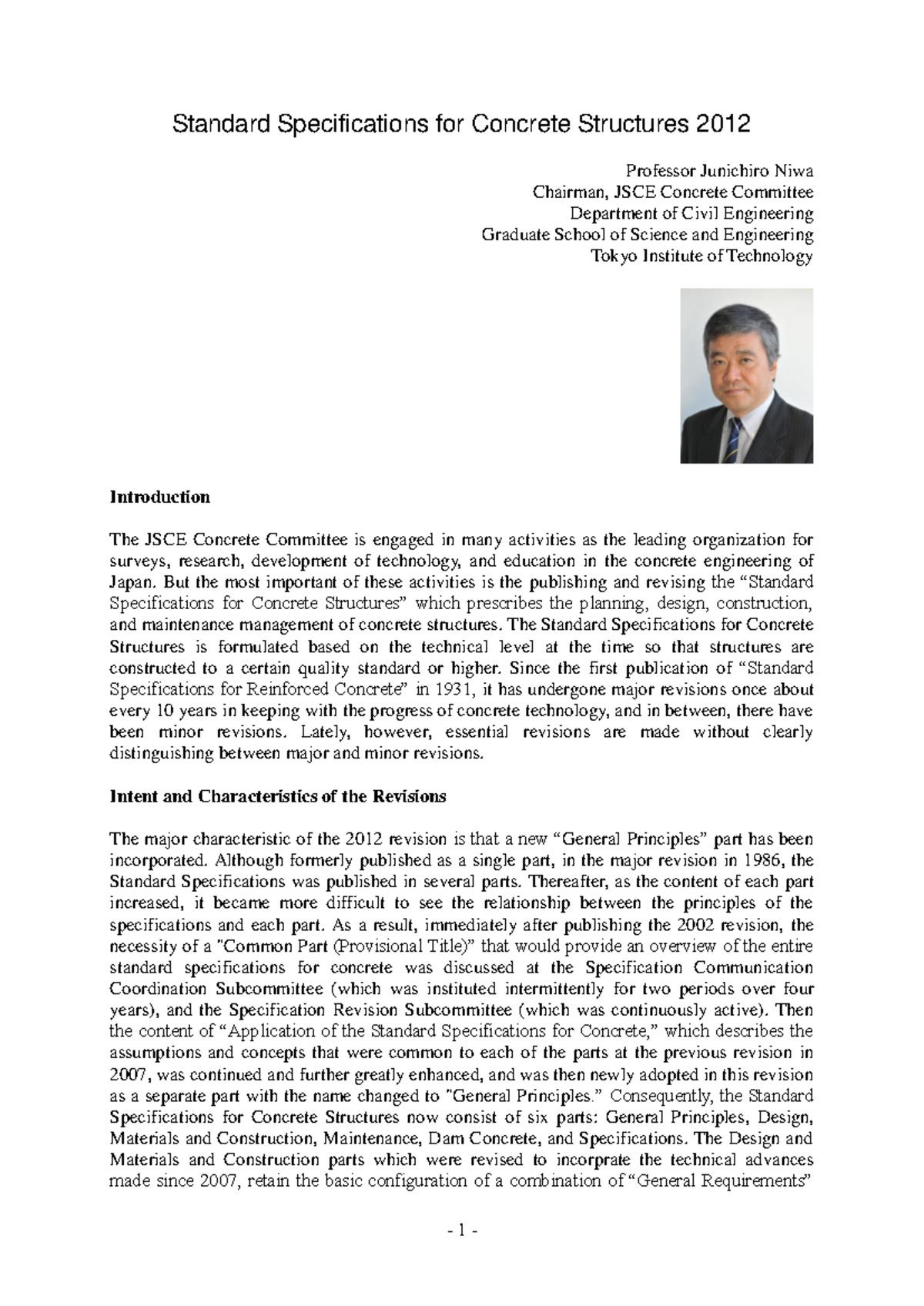 Revisions and updates in JSCE 2012 standard specifications for concrete ...
