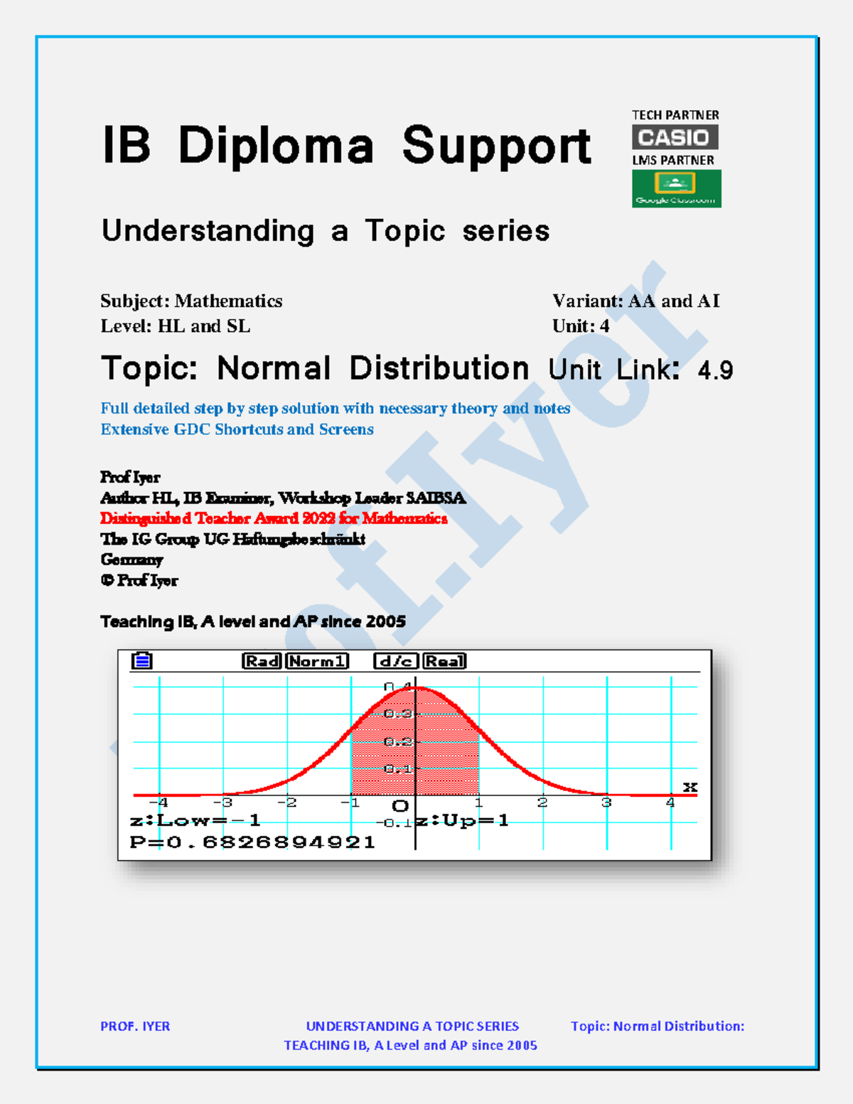 LIVE Notes - A typical GDC Question - Normal Distribution - PROF. IYER ...
