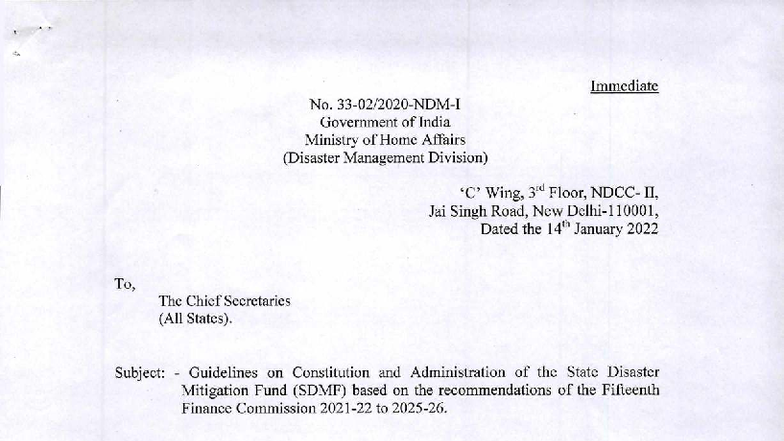 SDMF Guidelines: Constitution & Administration of State Disaster ...