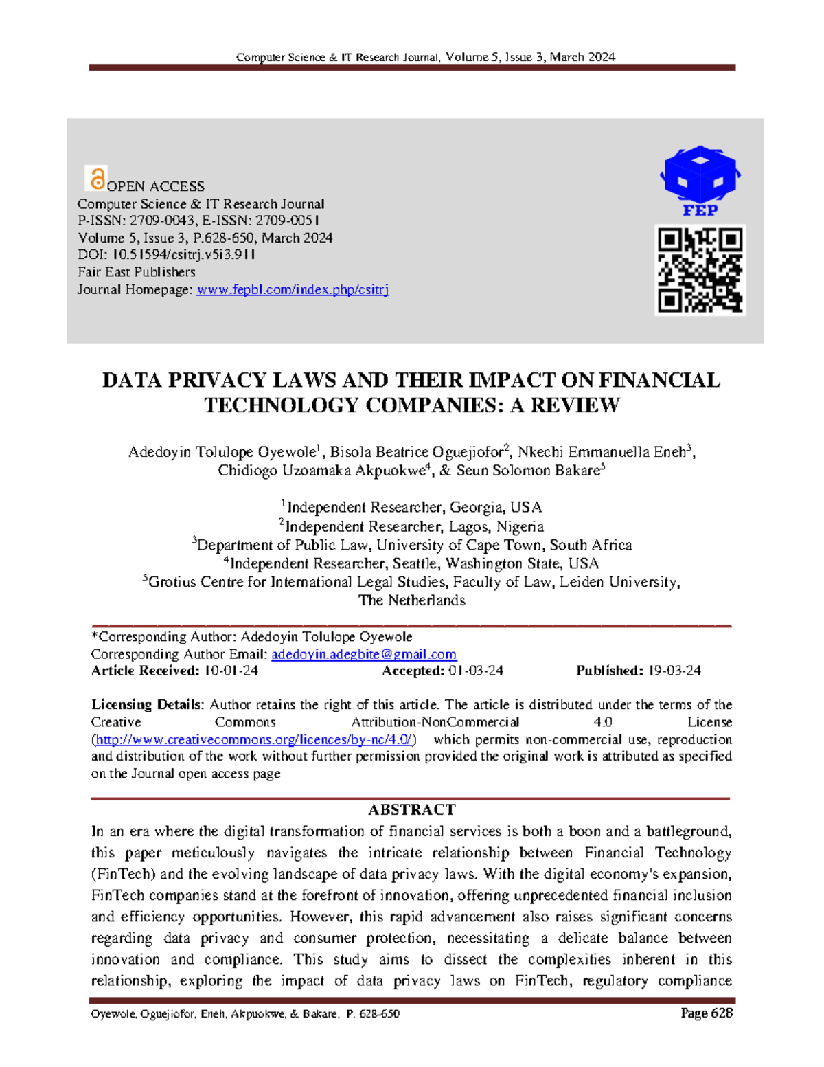 Data Privacy Laws & Their Impact on FinTech: A Comprehensive Review ...