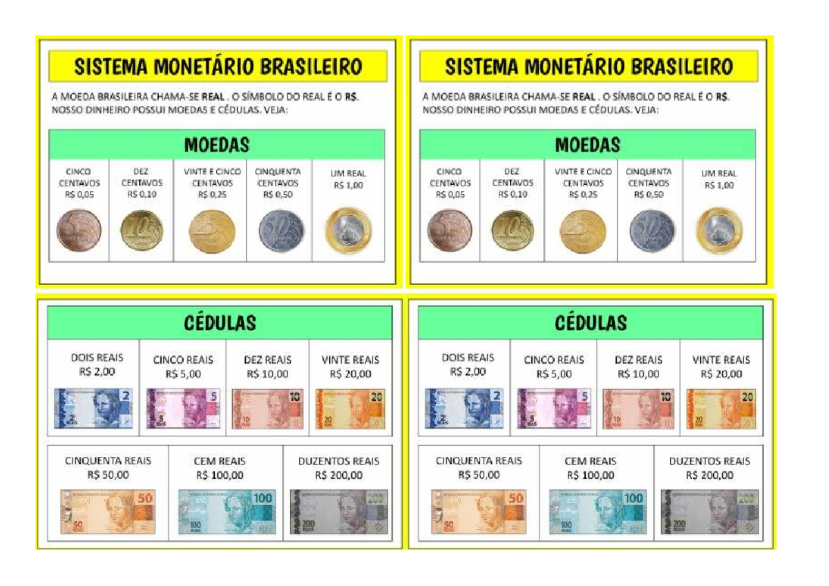 SISTEMA MONETÁRIO BRASILEIRO: MOEDAS E CÉDULAS DO REAL - Studocu