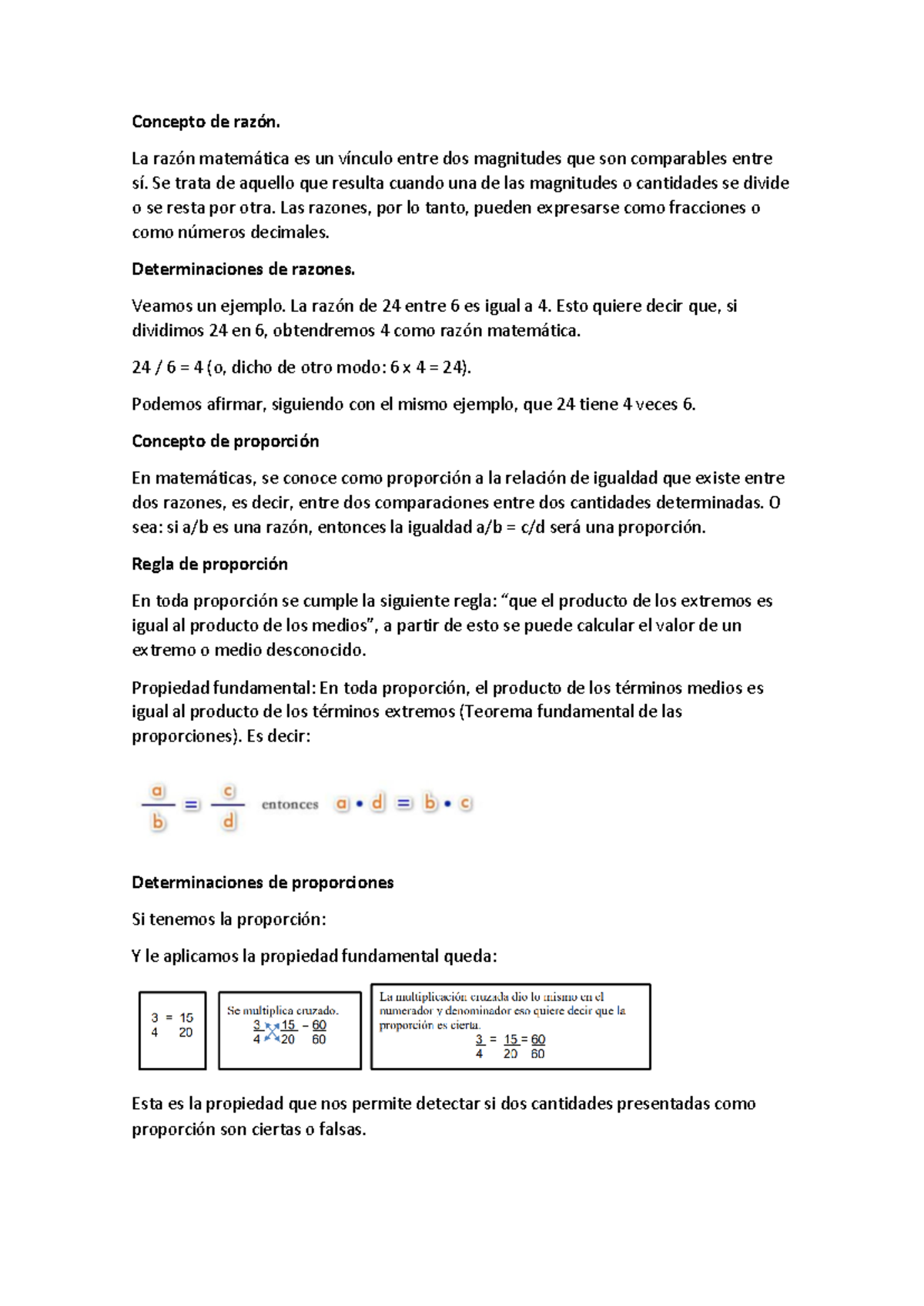 TEMA Estudio Matemática Básica - Concepto de razón. La razón matemática ...