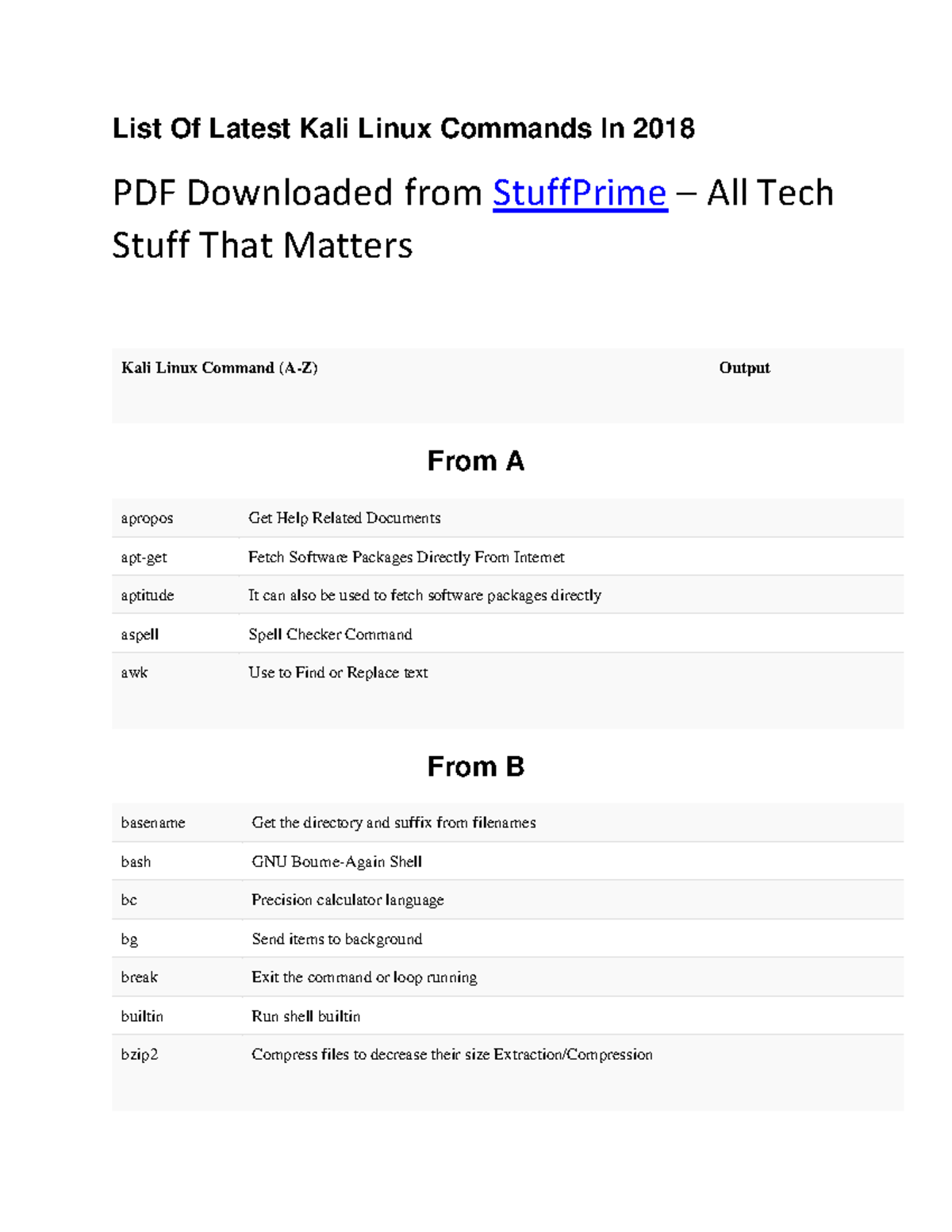 Kali Linux Commands: Comprehensive Guide to Shell Commands PDF - Studocu