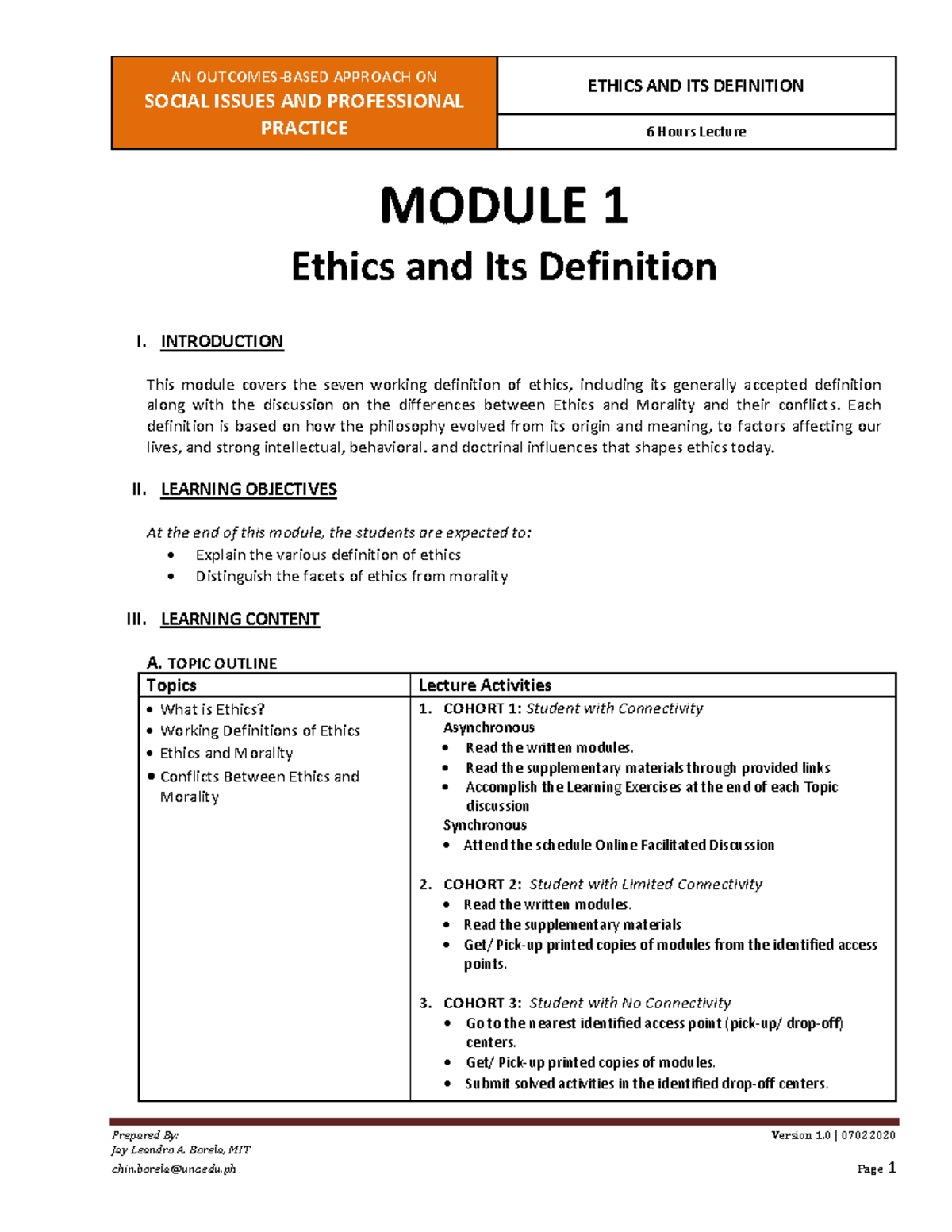 SIPP Module 1: Understanding Ethics and Its Definitions in Practice ...