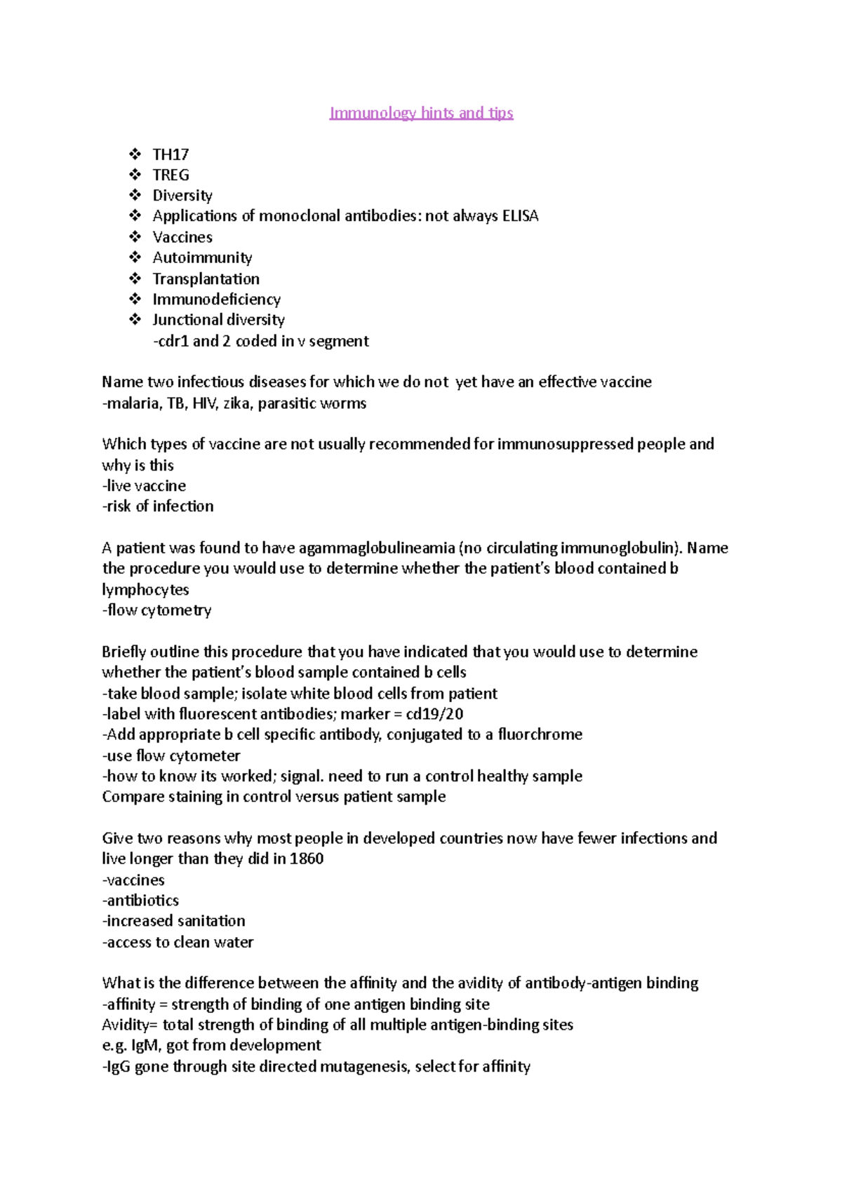 Immunology Study Guide: Key Concepts and Tips for Success - Studocu