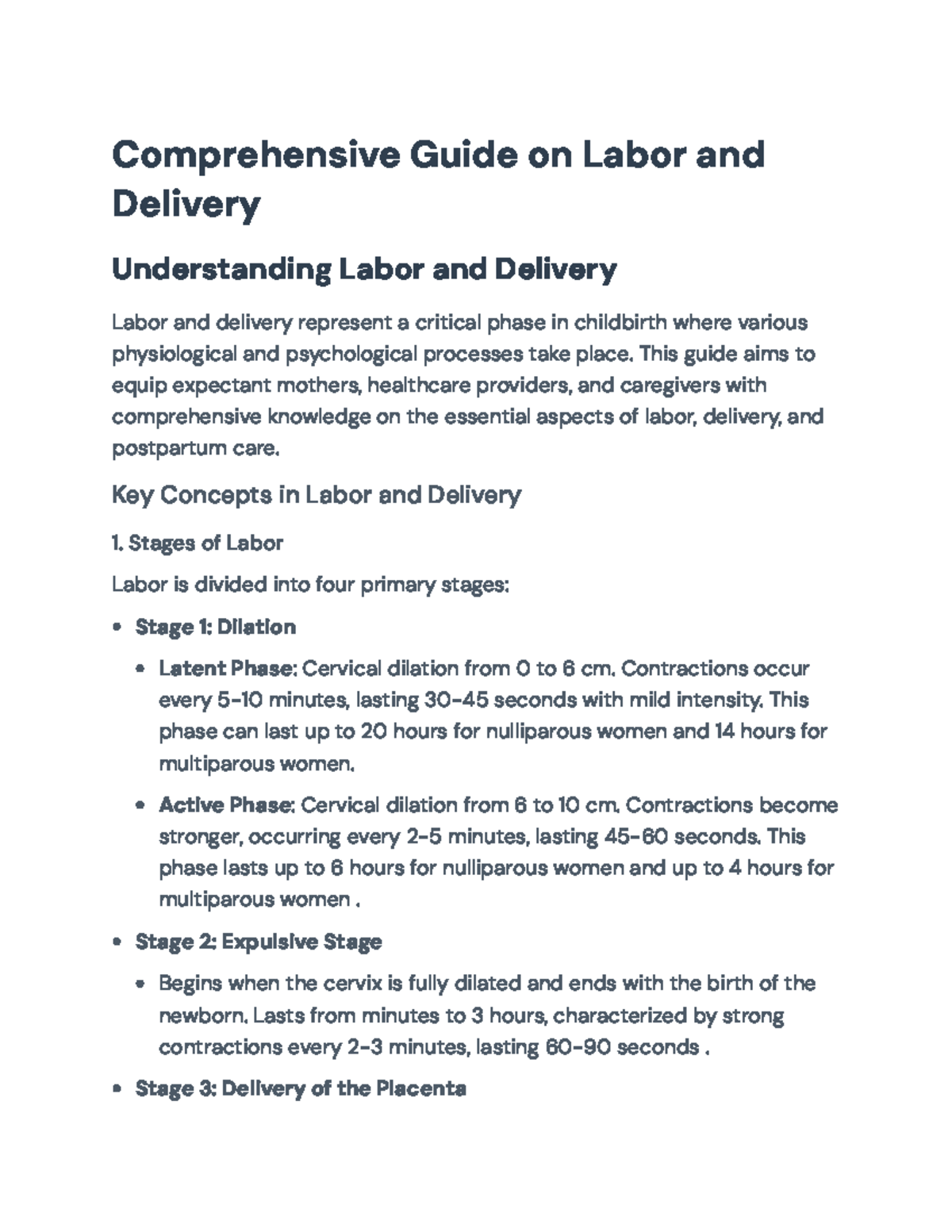 Comprehensive Guide on Labor and Delivery: Stages and Care Techniques ...