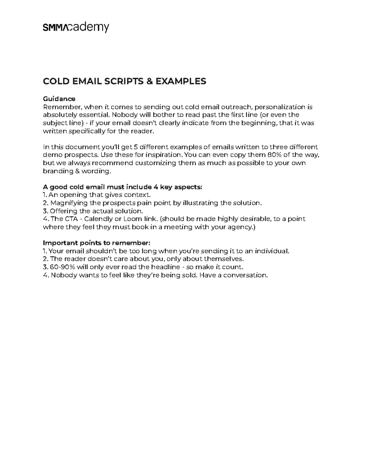 07-Cold Email Scripts - algun texto - COLD EMAIL SCRIPTS & EXAMPLES ...