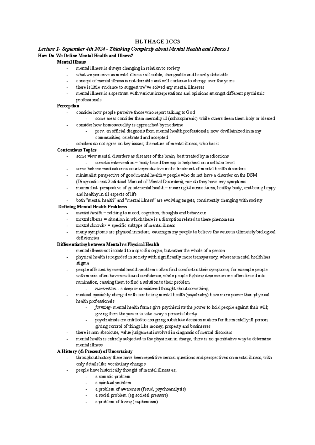 HLTHAGE 1CC3: Thinking Complexly About Mental Health & Illness I-II ...