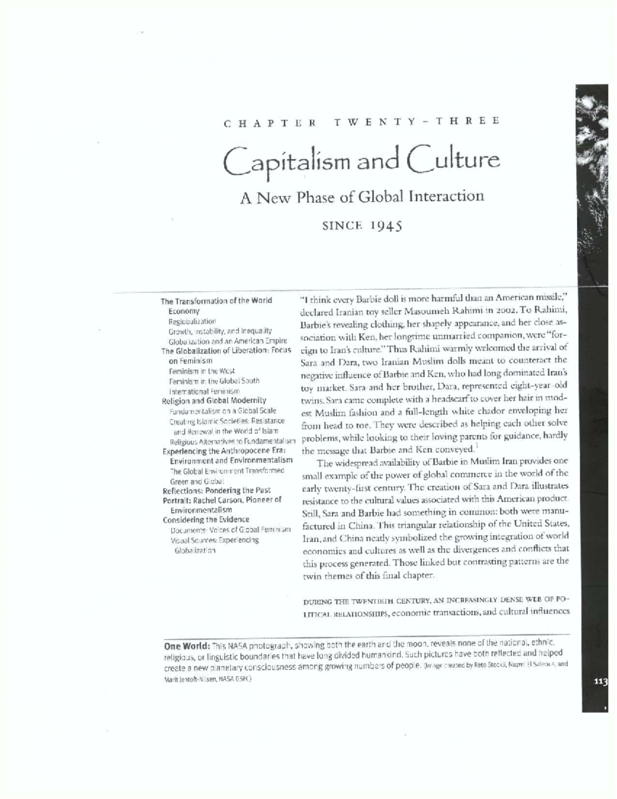 CHAPTER 23: Capitalism and Culture - A New Phase of Global Interaction ...