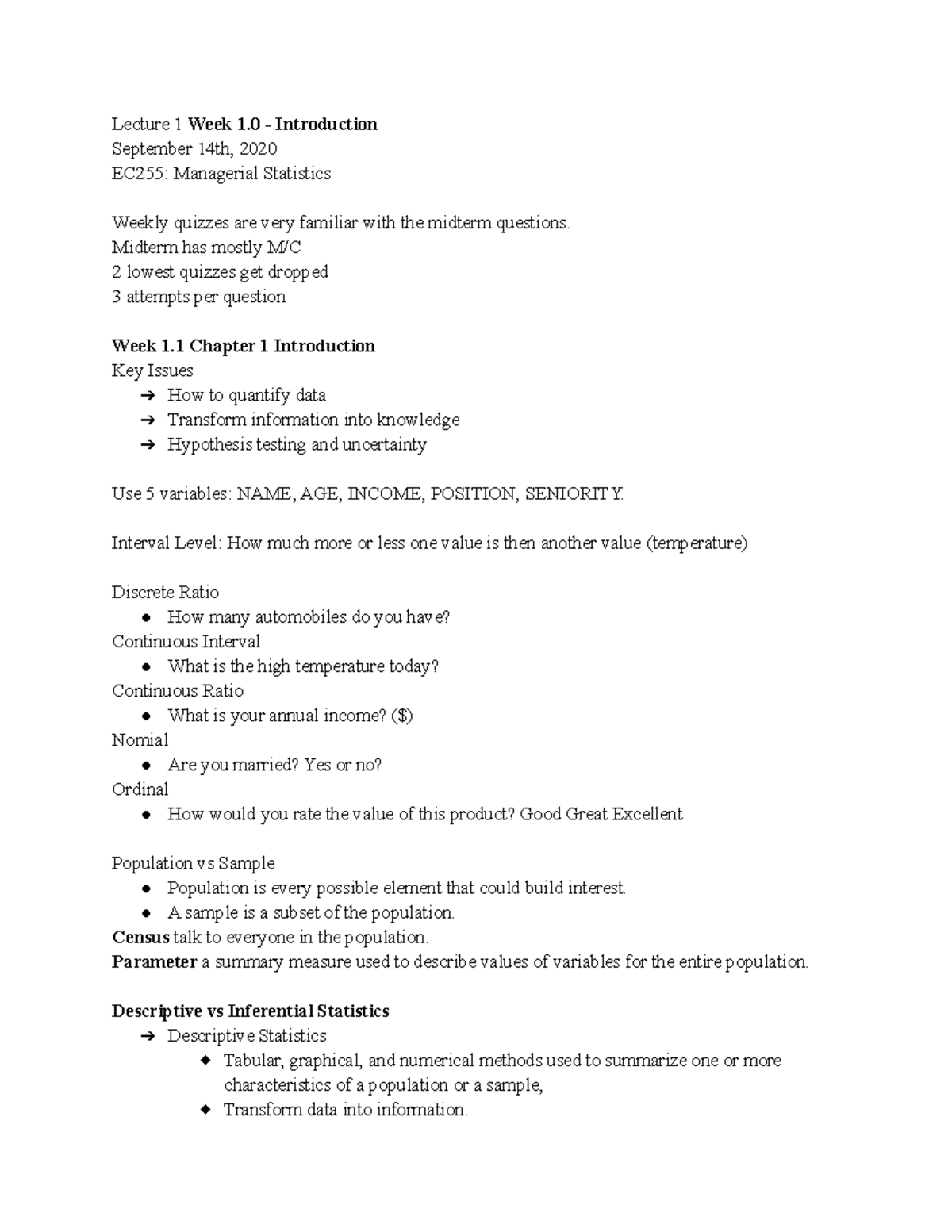 Lecture 1 Week 1.0. 1.1 - Introduction - Lecture 1 Week 1 ...