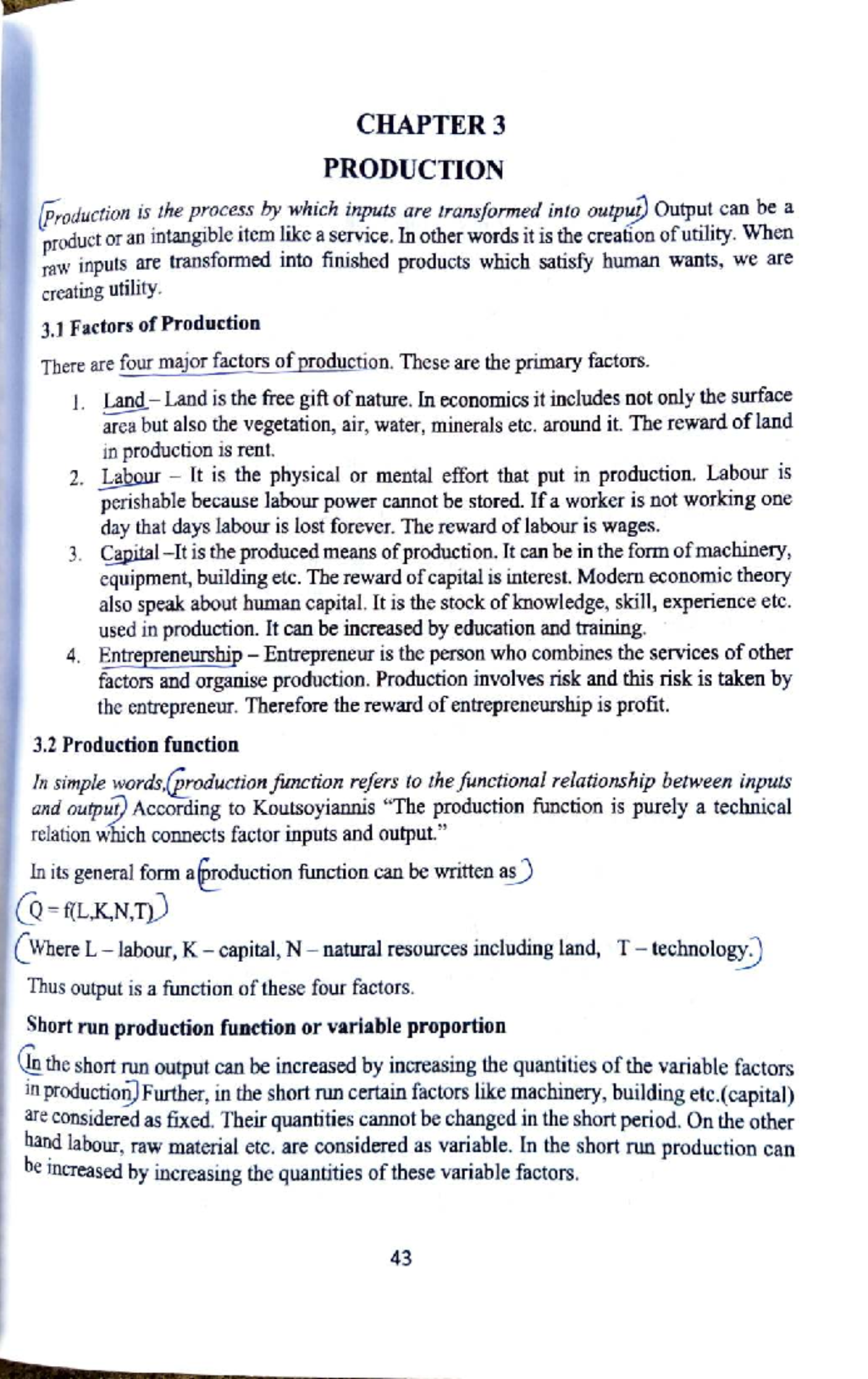 Economics Module 2: Chapter 3 - Production and Cost Concepts - Studocu