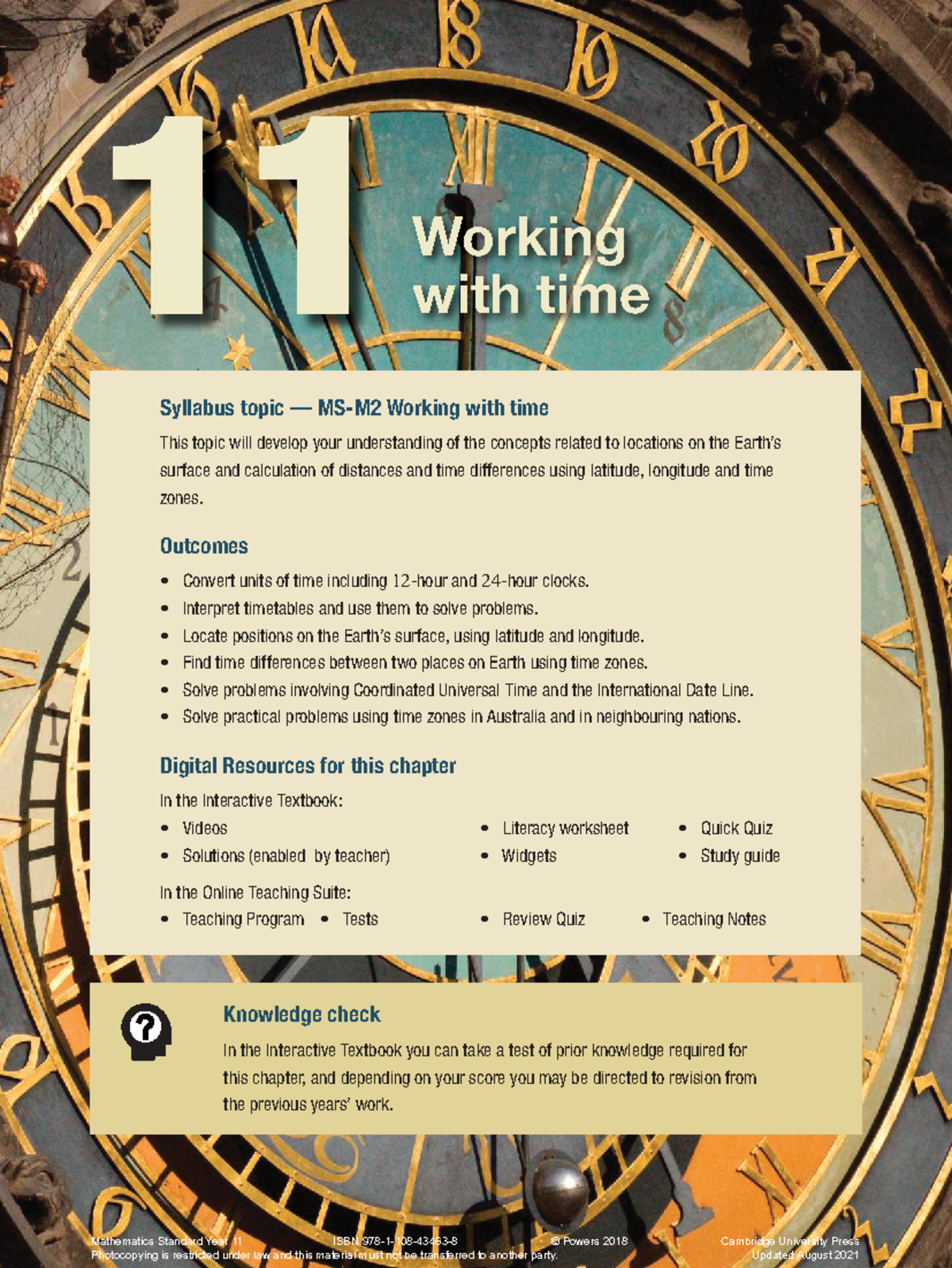 Chapter 11A: Working with Time - Mathematics Standard Year 11 - Studocu