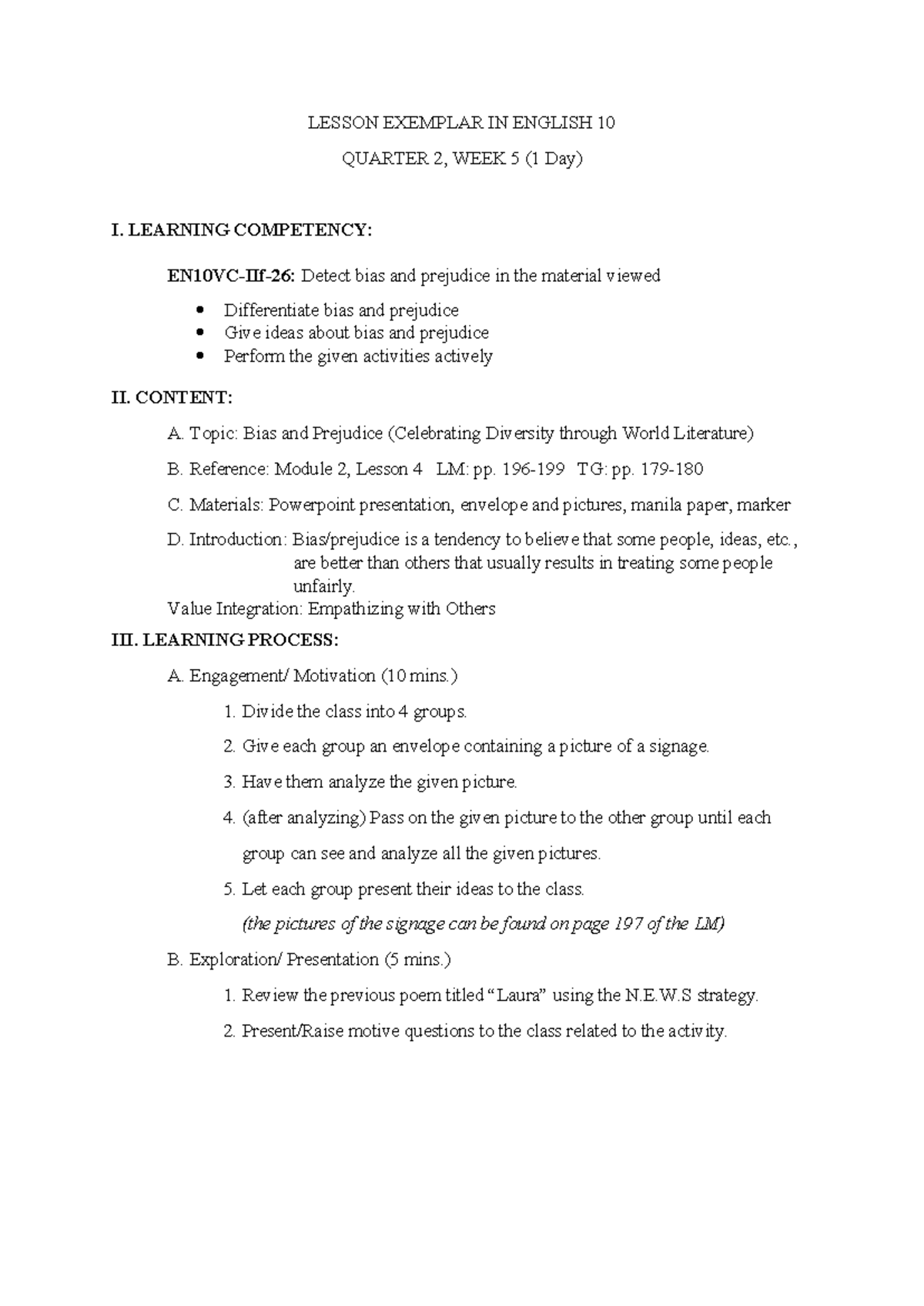 EN10-QUARTER 2, WEEK 5: Understanding Bias and Prejudice in Society ...