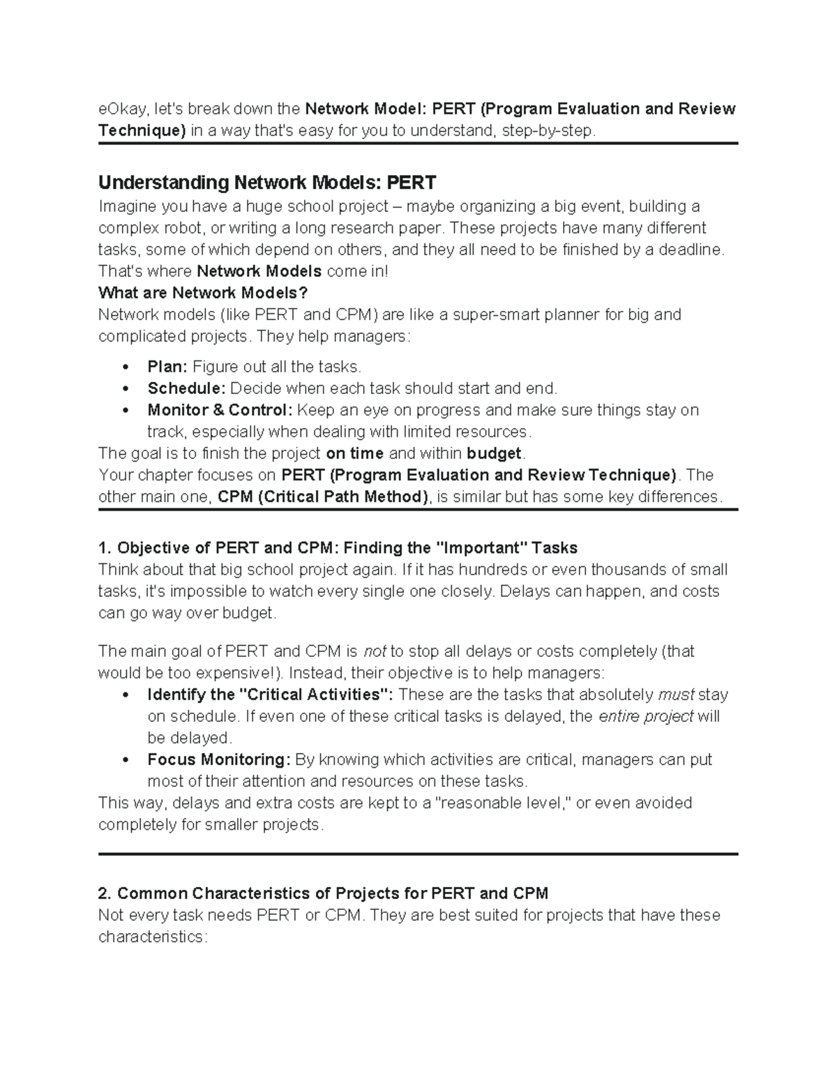Understanding PERT and CPM: A Guide for Project Management (MANS 101 ...