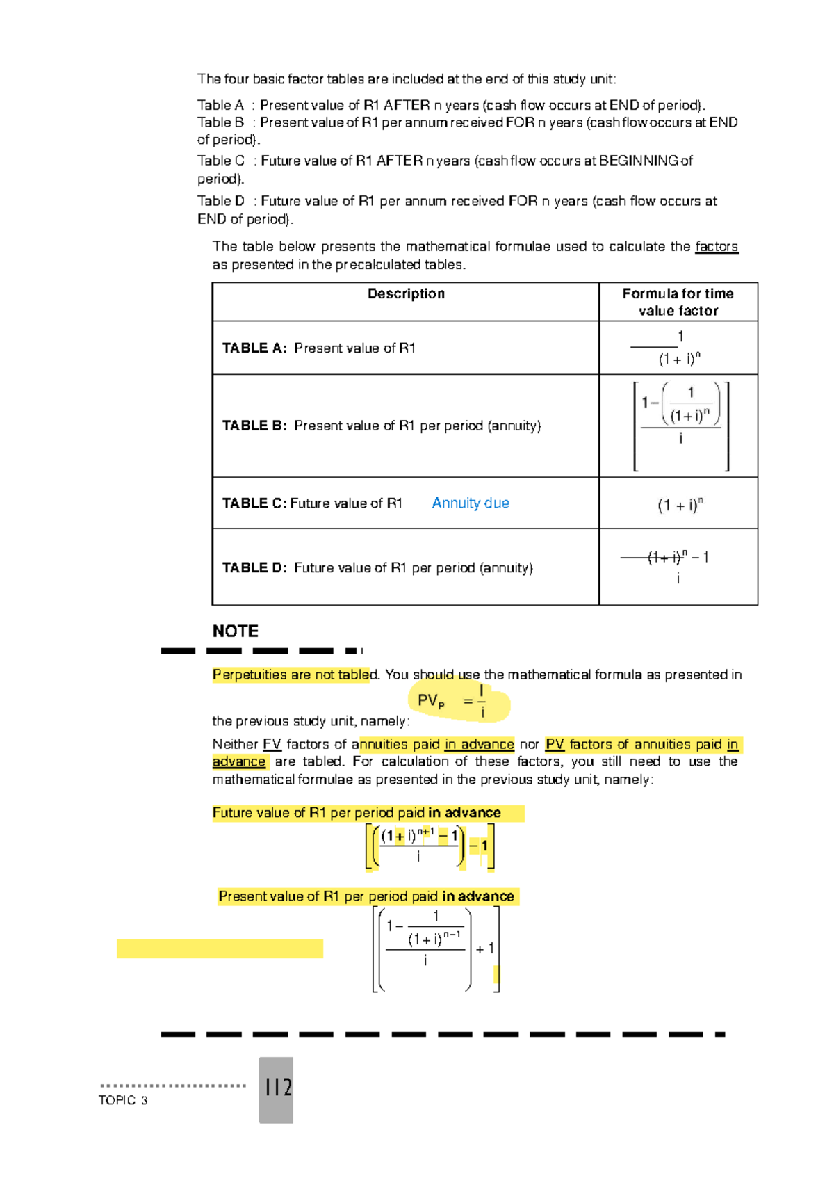 Interest Factor Tables and Formulas for Time Value Analysis - Studocu