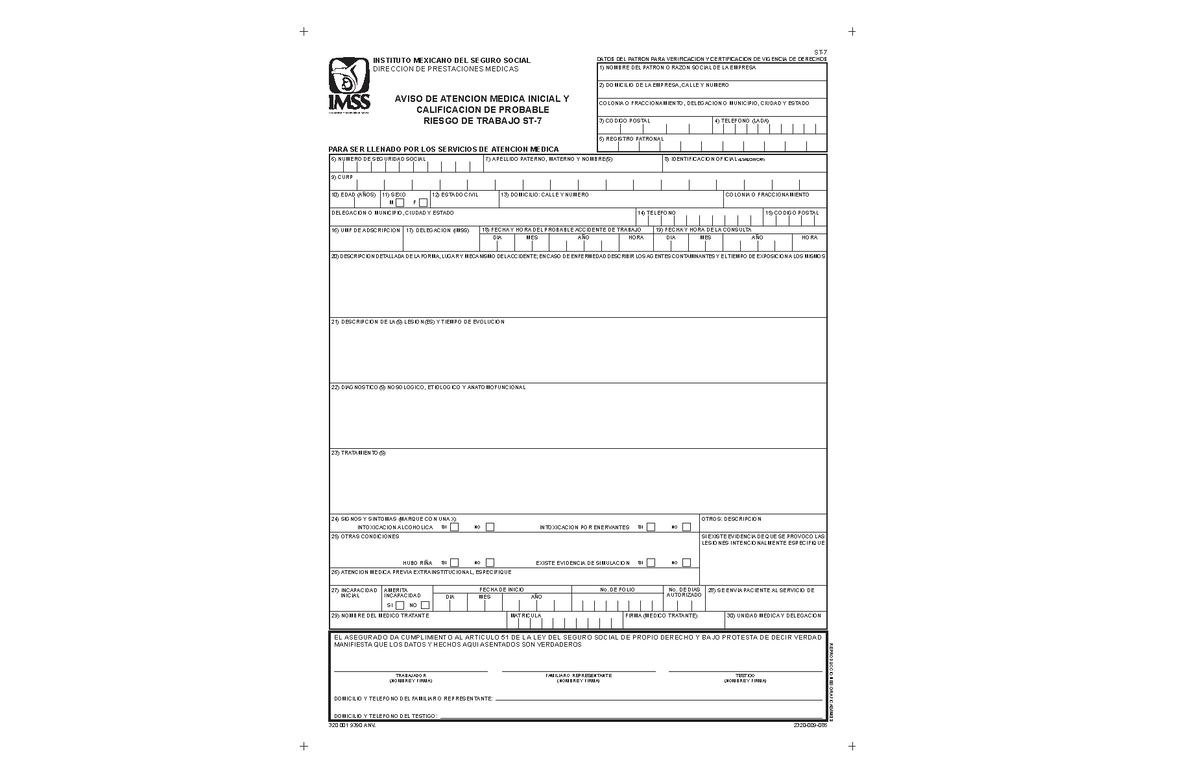 Formato ST-7: Verificación y Certificación de Derechos IMSS - Studocu