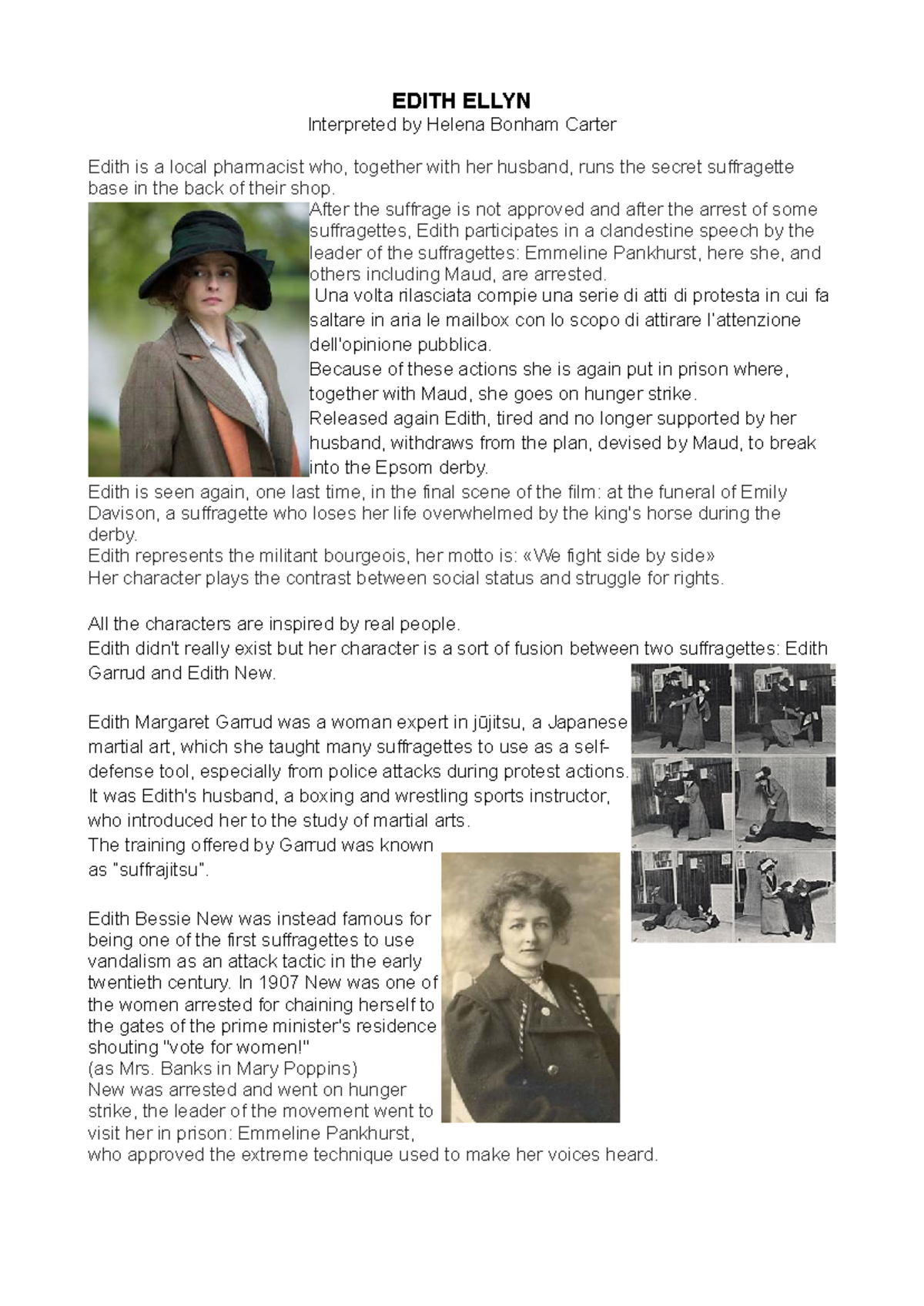 EDITH ELLYN: A Study of Suffragette Resistance and Activism - Studocu