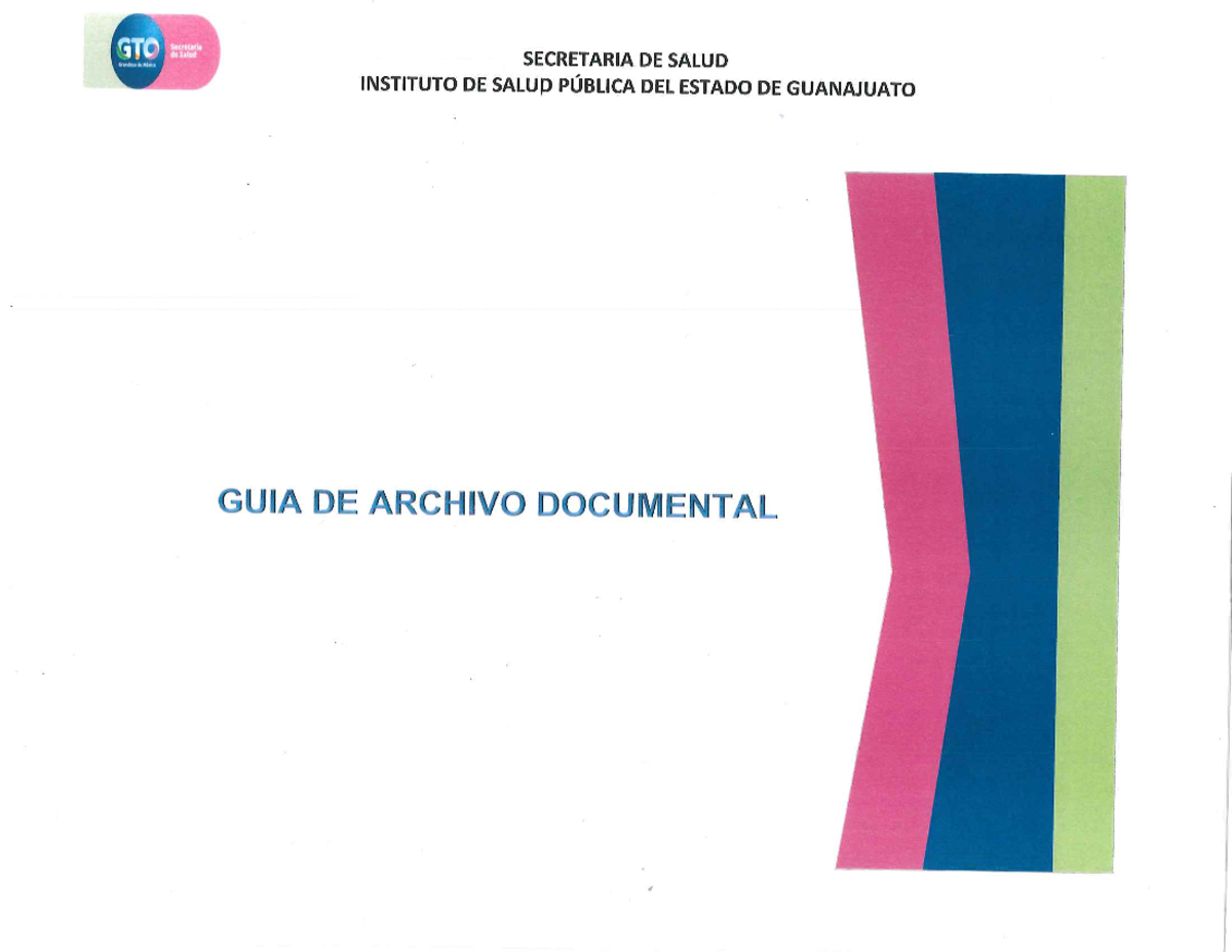 Guía de Archivo Documental 2024 - Secretaría de Salud ISAPEG - Studocu