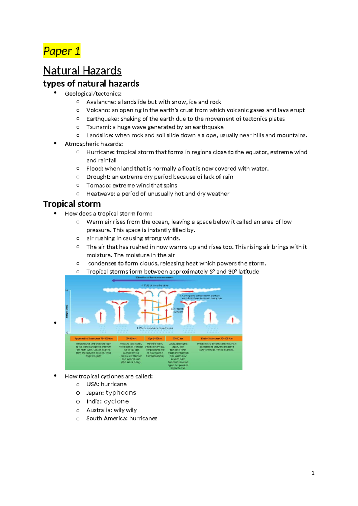 Geography Revision Notes: Natural Hazards & Economic Sectors - Studocu