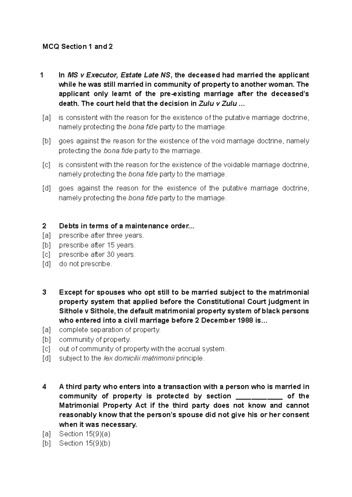 PVL2601 Lecture MCQs - Practice Material for Exam Preparation - Studocu