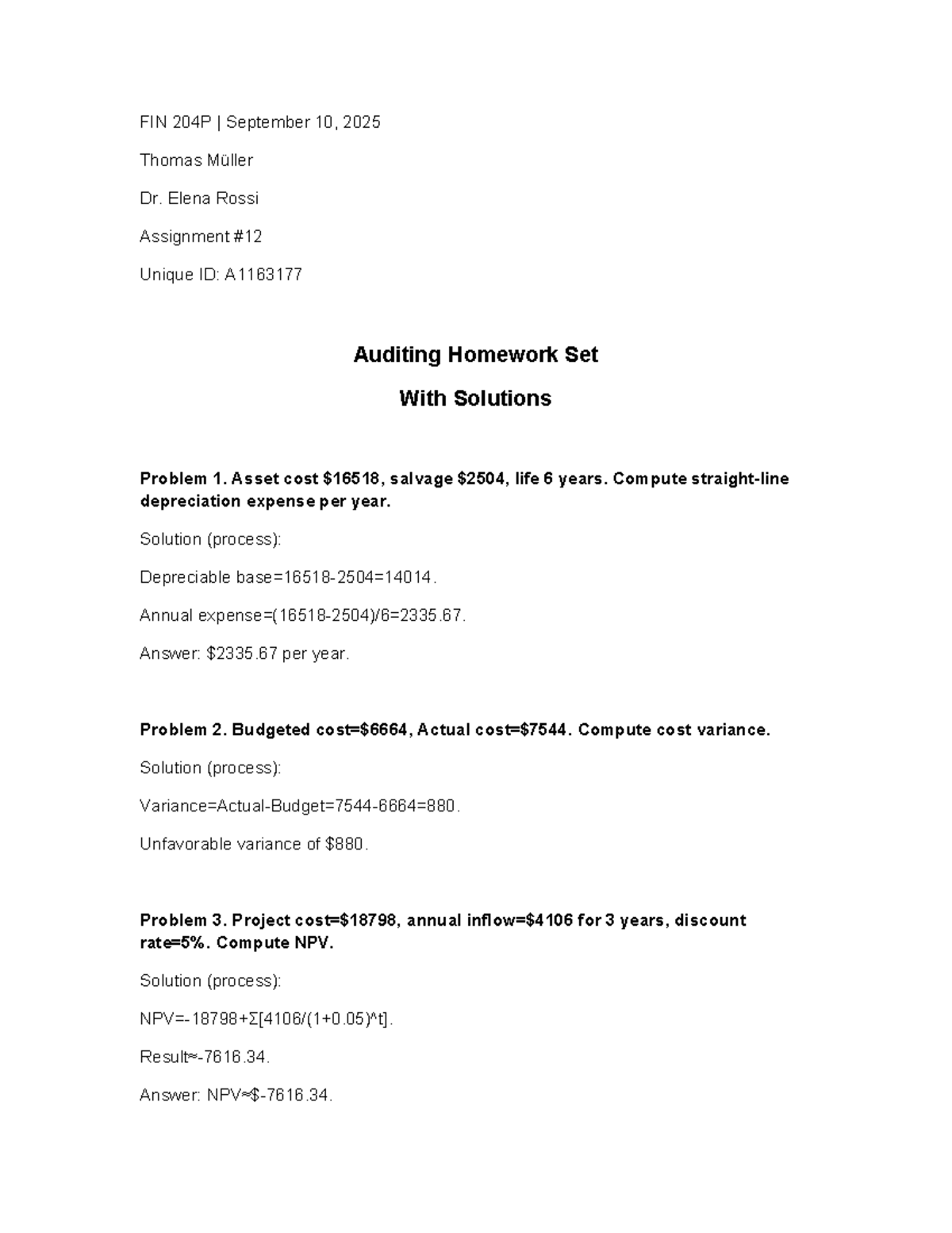 FIN 204P Auditing Homework Solutions - Winter 2026 - Studocu