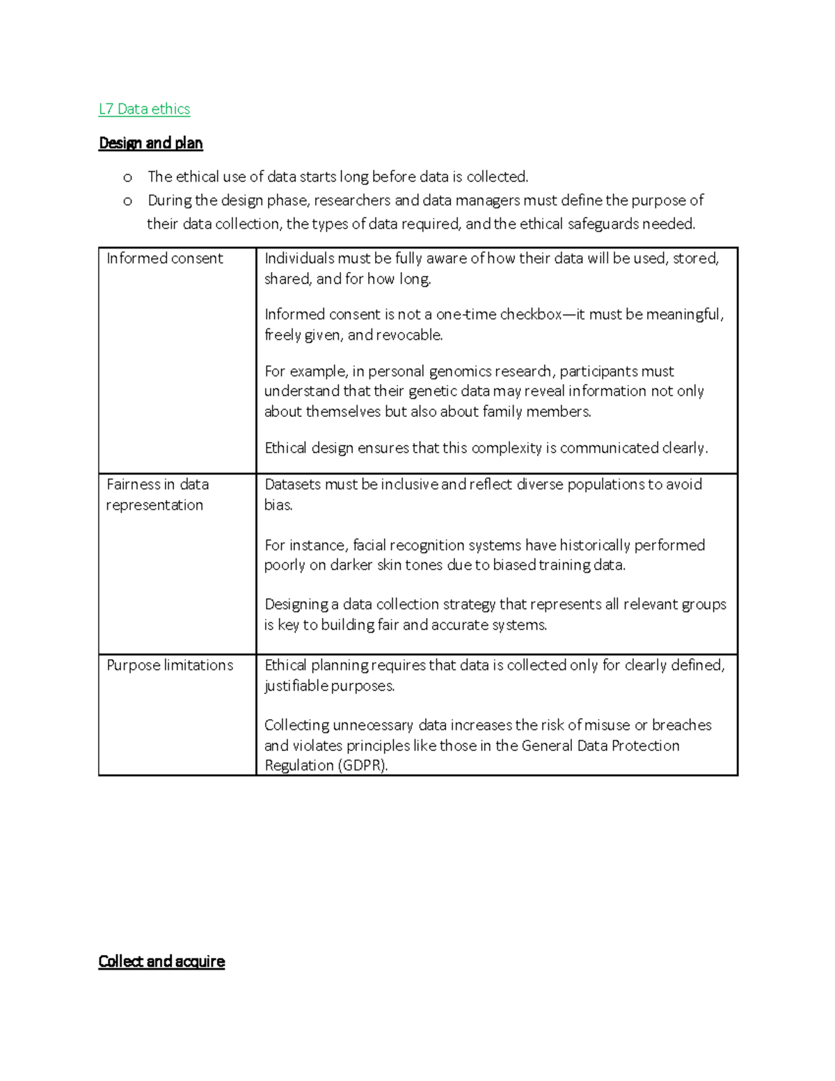 L7 Data Ethics - Lecture Notes on Ethical Data Use and Governance - Studocu