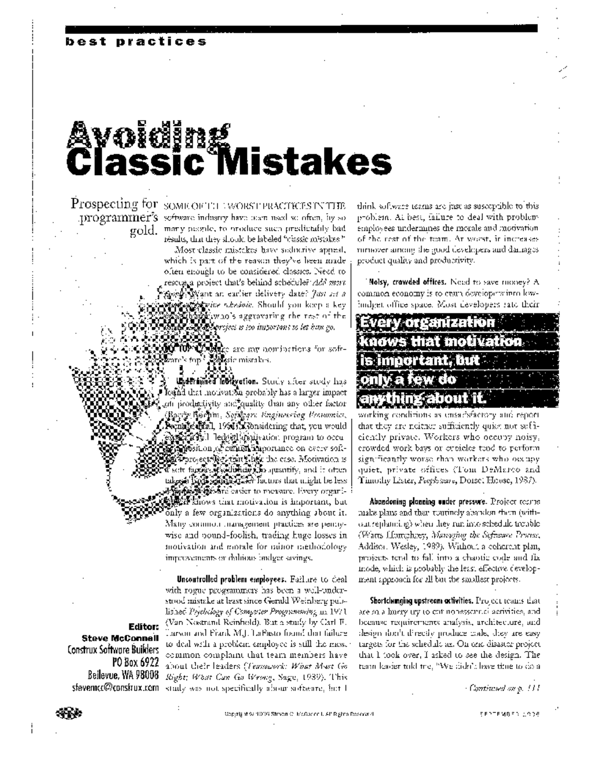 Lab0A Classic Mistakes in Software Development Best Practices - Studocu