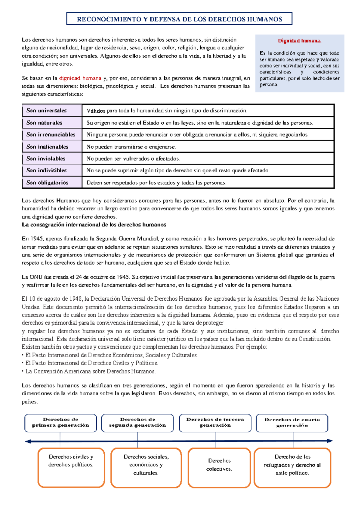 Ficha DPCC - Actividad sobre Derechos Humanos y su Evolución - Studocu