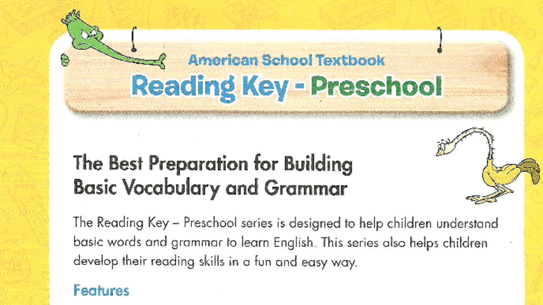 American School Reading Key Preschool: Vocabulary & Grammar Guide - Studocu