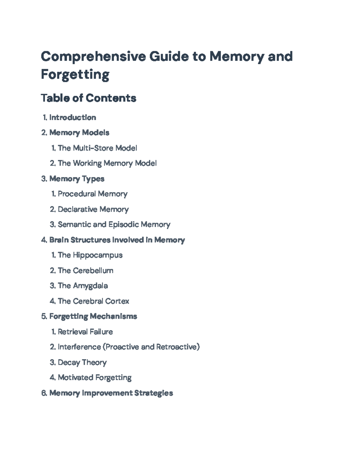 Comprehensive Guide to Memory Models and Forgetting Mechanisms ...