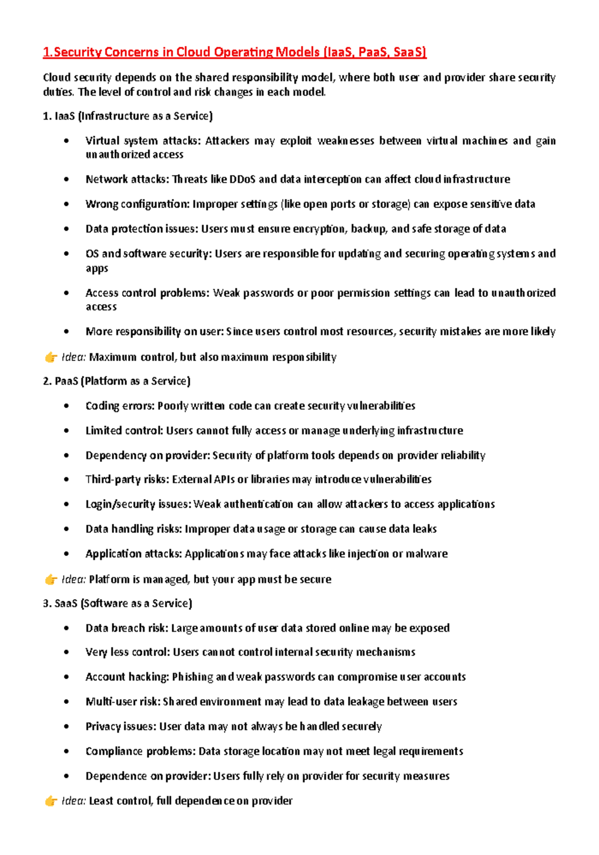 CS Midterm 2 - Security Concerns in Cloud Operating Models - Studocu