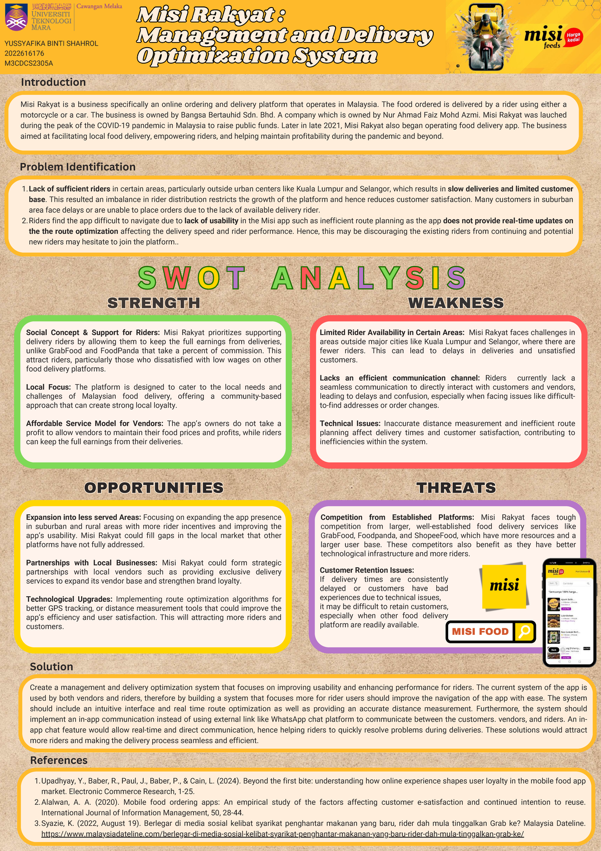 ENT600 Analysis and Optimization of Misi Rakyat Delivery System - Studocu