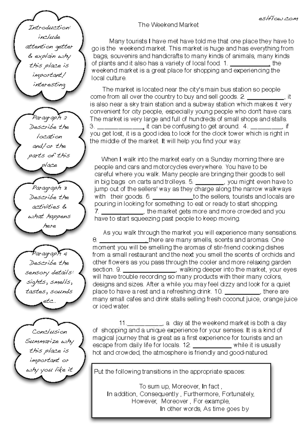 ESL 101: Weekend Market Descriptive Essay Exercise Answers - Studocu