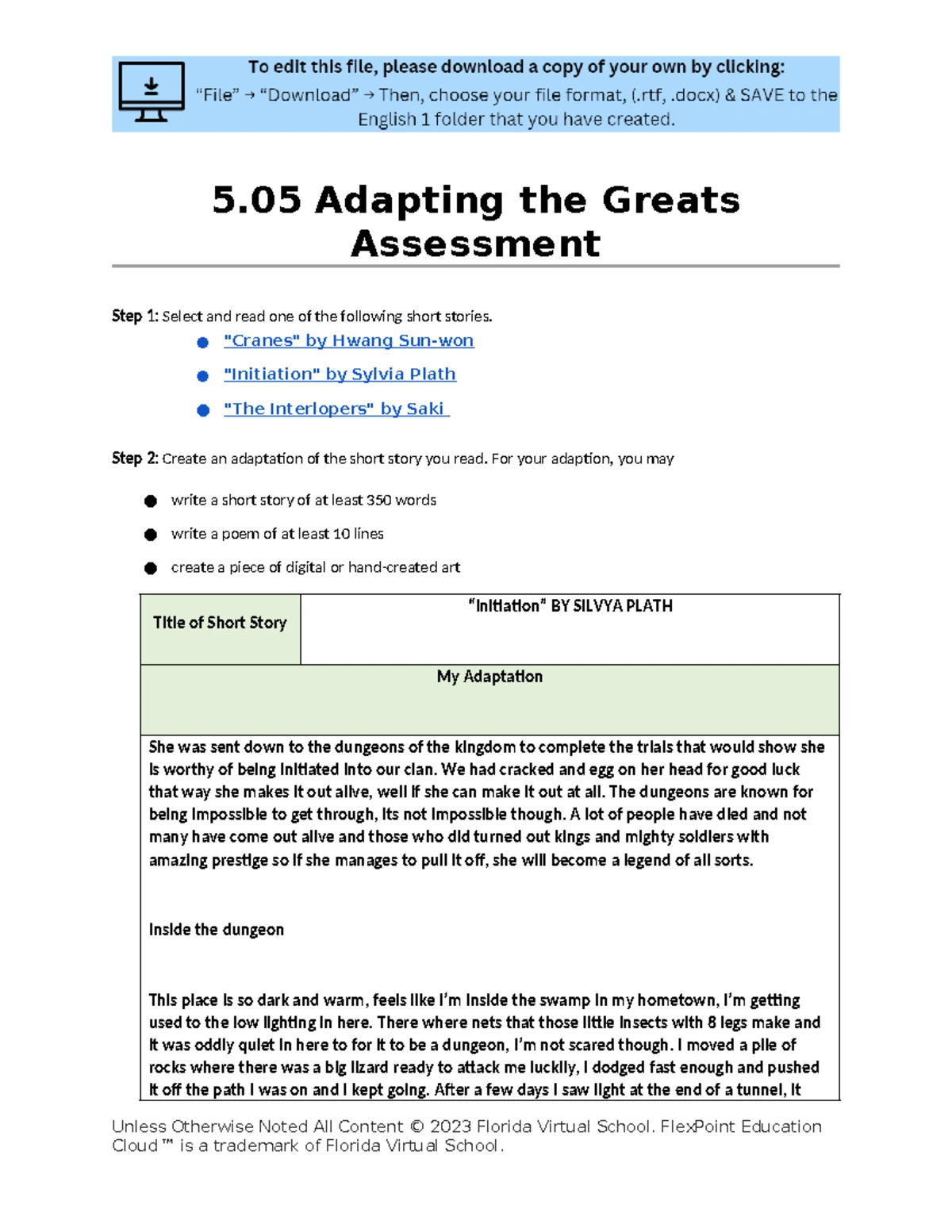 Purposeful Writing Assessment 01 03: Topic Selection & Response Guide ...