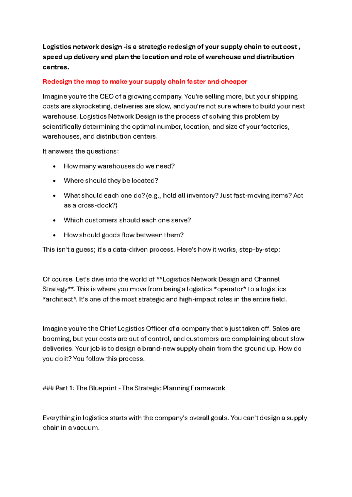 Chapter 12 - Logistics Network Design: Strategic Supply Chain ...