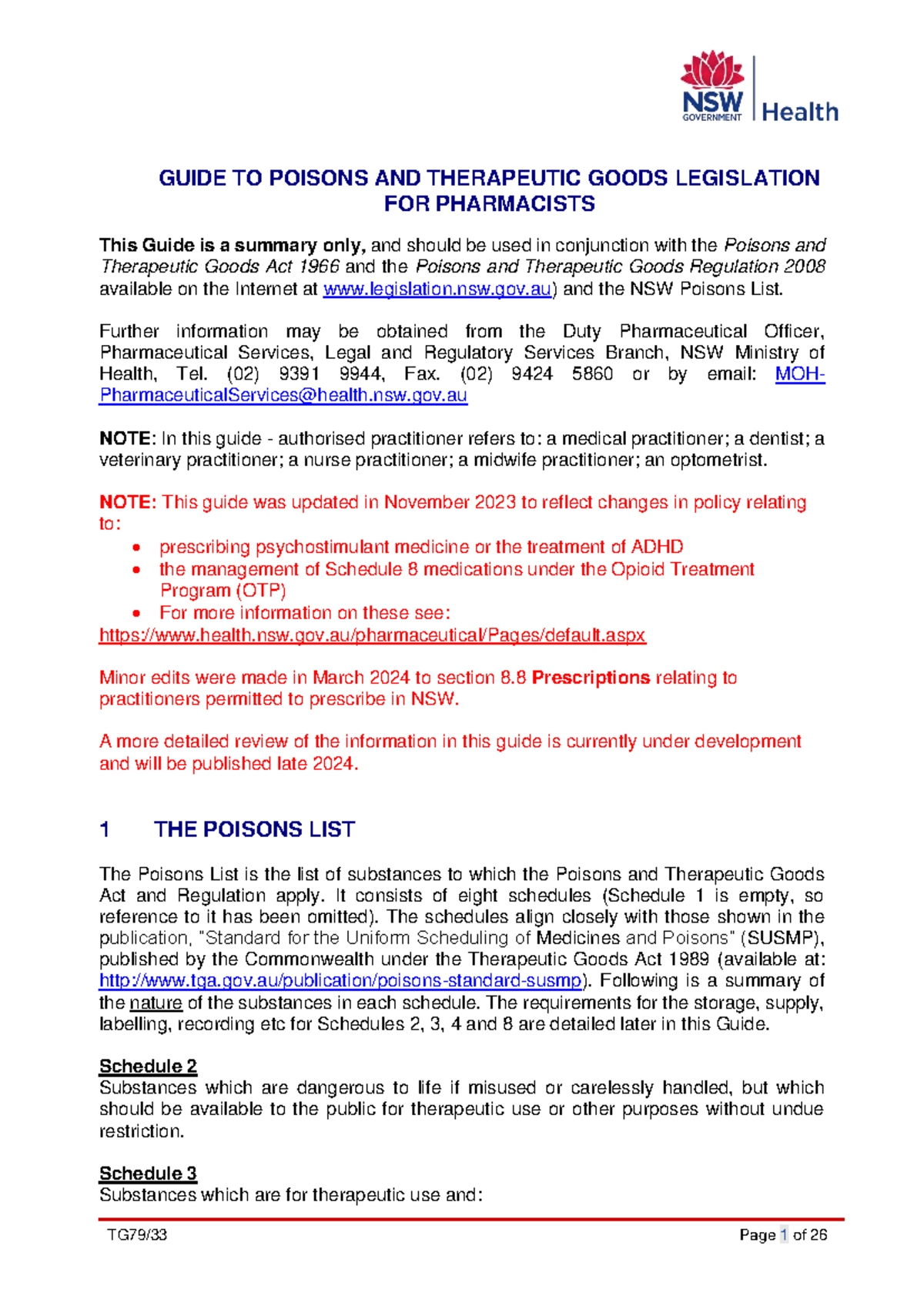Guide to Poisons & Therapeutic Goods Legislation for Pharmacists (2023 ...
