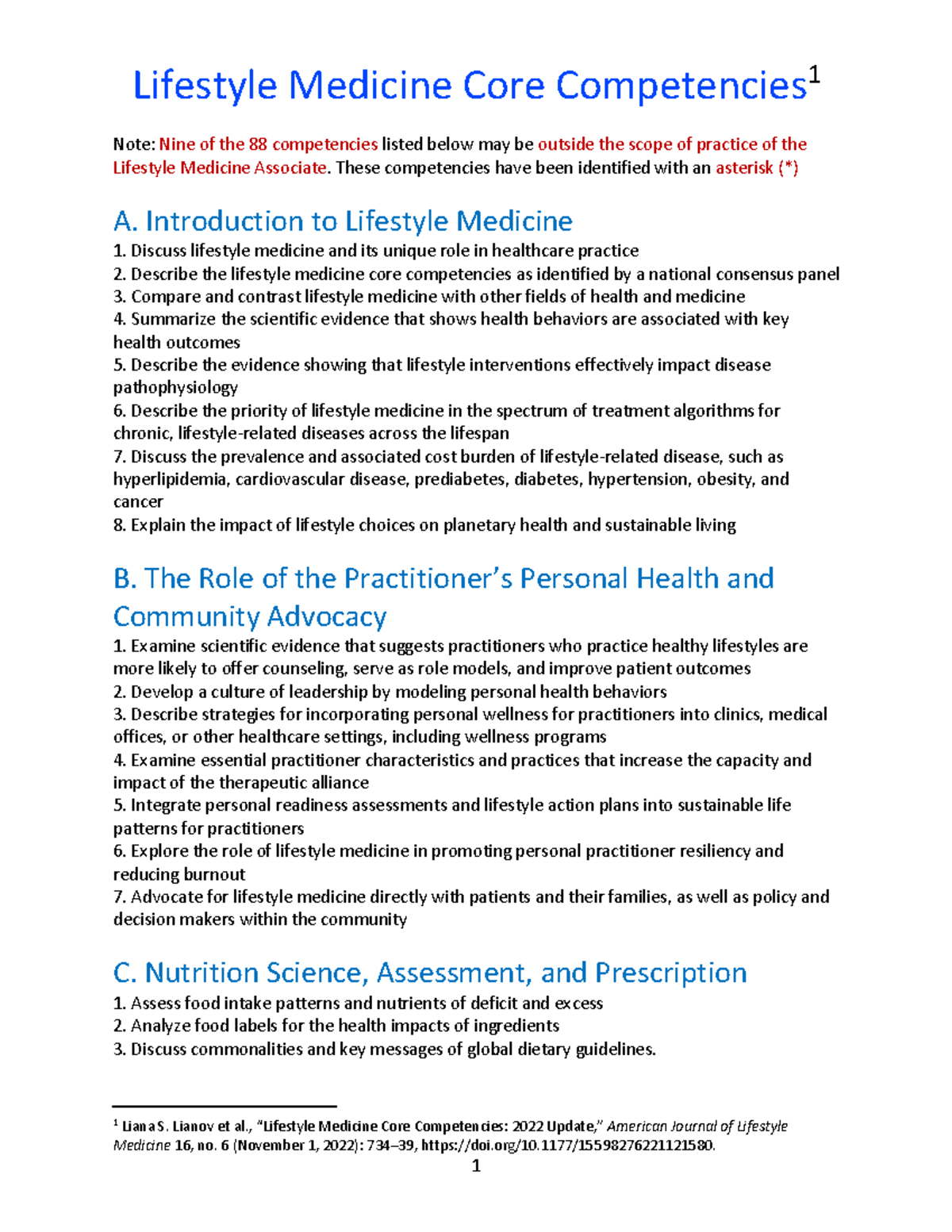 Lianov-LM Core Competencies: A Comprehensive Overview (2022) - Studocu