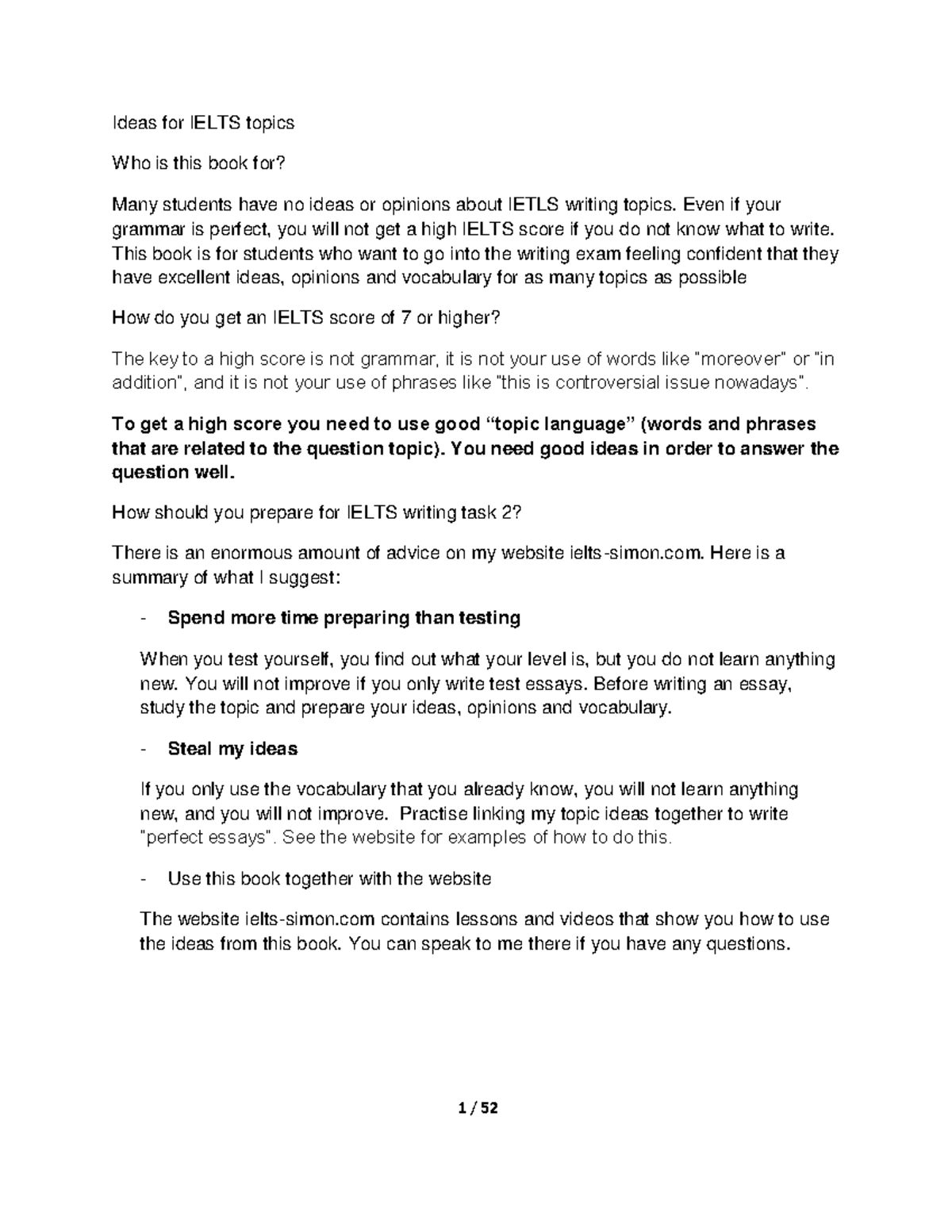 Ideas for IELTS Writing Topics: A Comprehensive Guide - Studocu