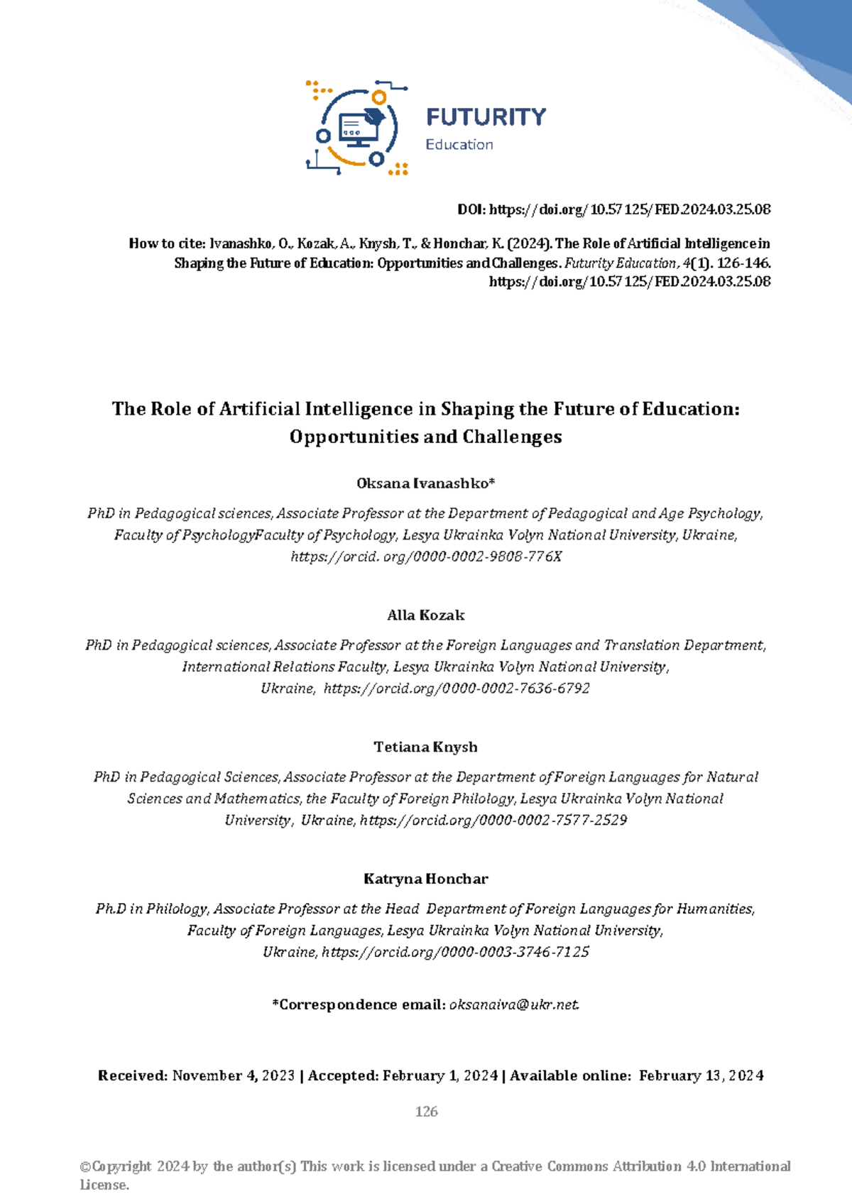 FED.2024.03 - The Role of AI in Education: Opportunities & Challenges ...